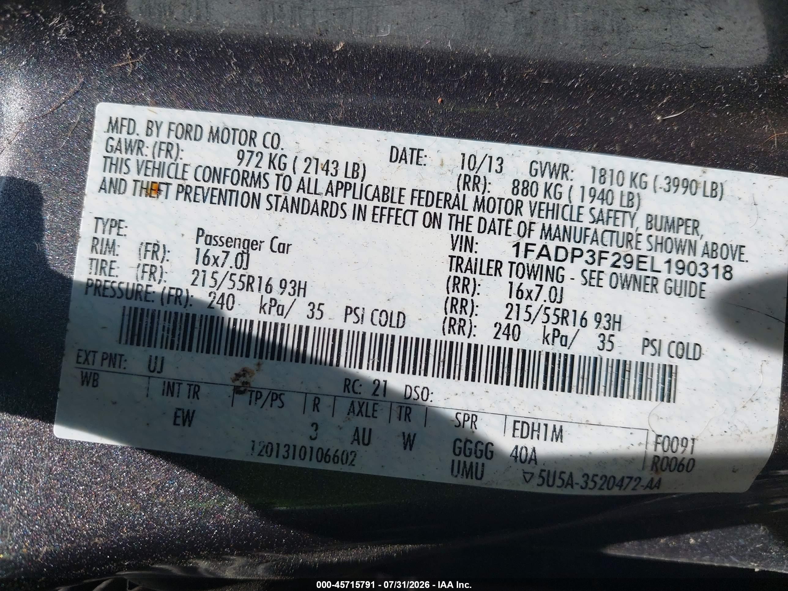 2014 Ford Focus Se Gray vin: 1FADP3F29EL190318