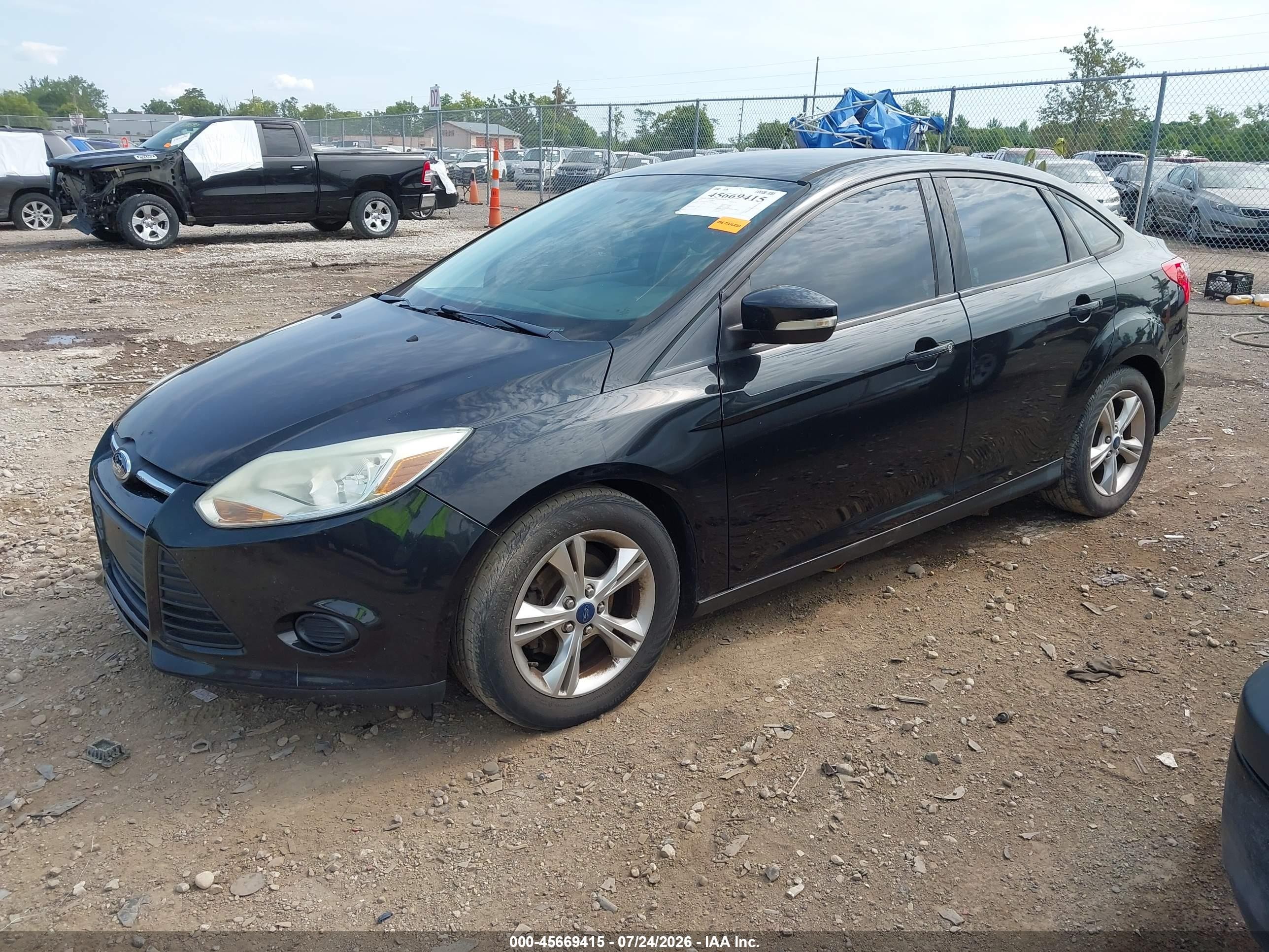 2014 Ford Focus Se Black vin: 1FADP3F29EL206226