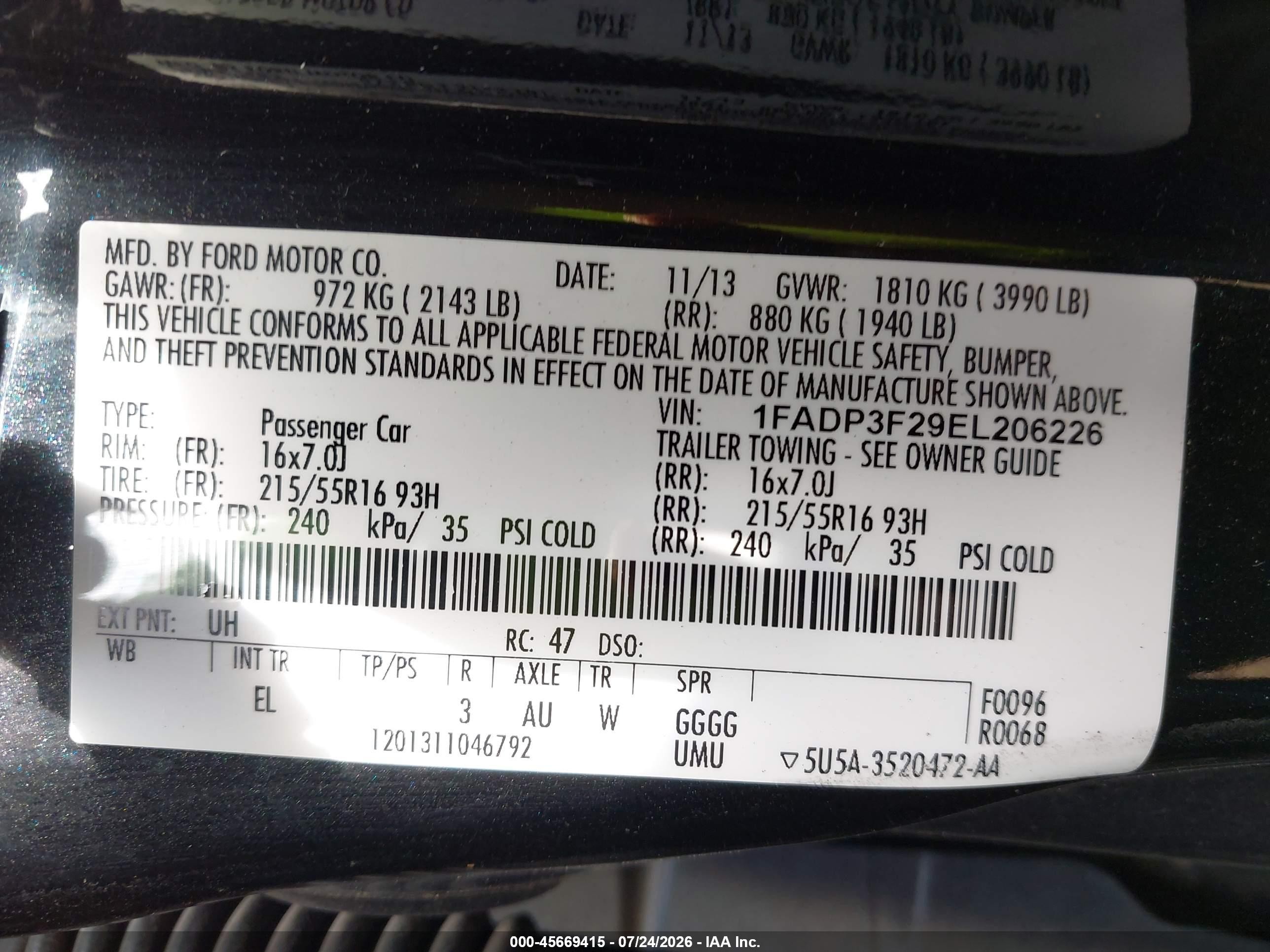 2014 Ford Focus Se Black vin: 1FADP3F29EL206226