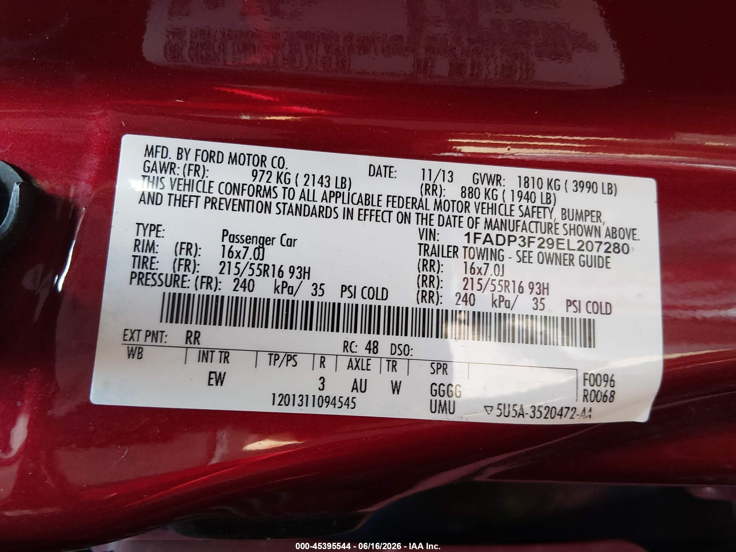 2014 Ford Focus Se Red vin: 1FADP3F29EL207280