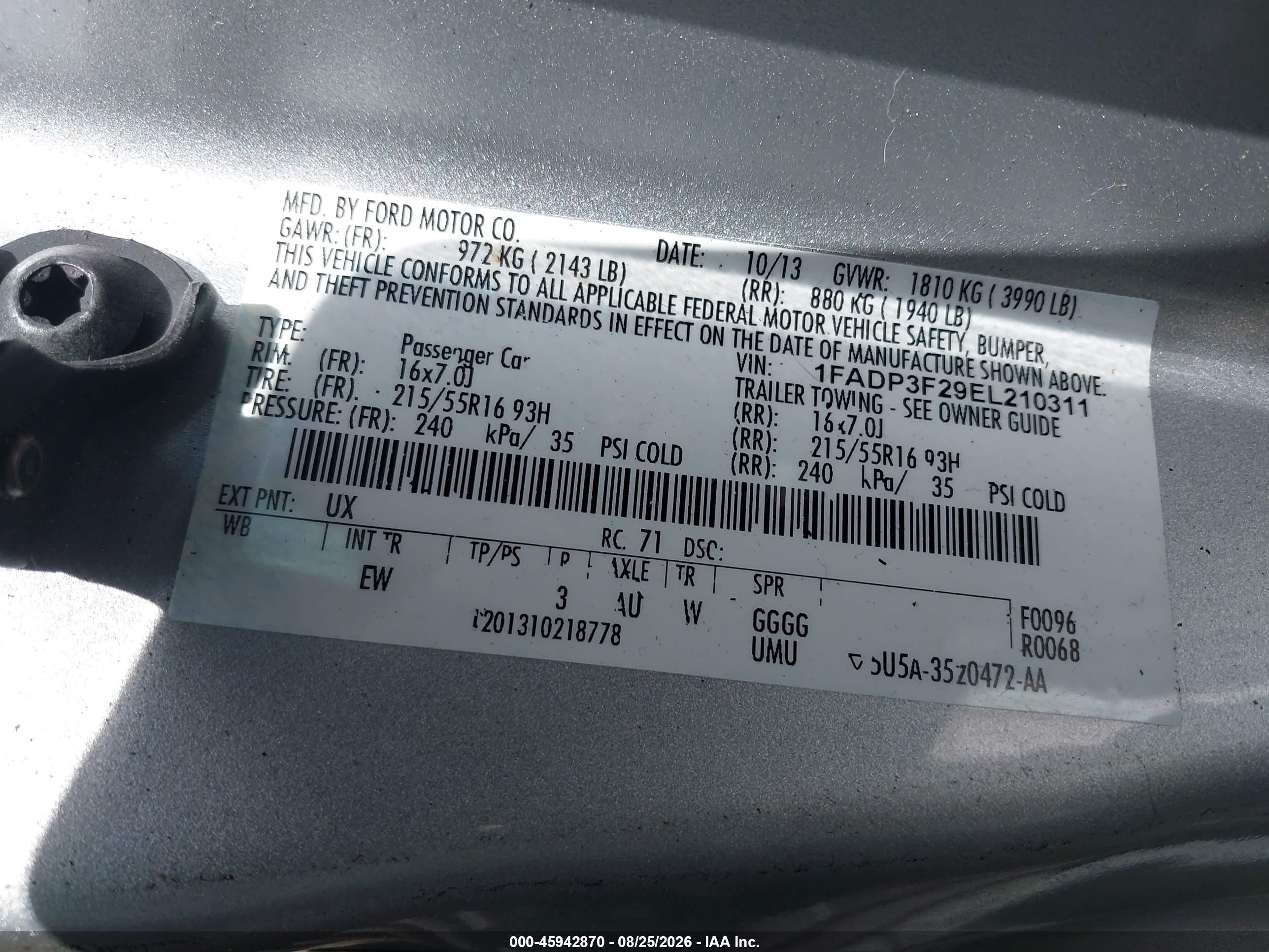 2014 Ford Focus Se Silver vin: 1FADP3F29EL210311