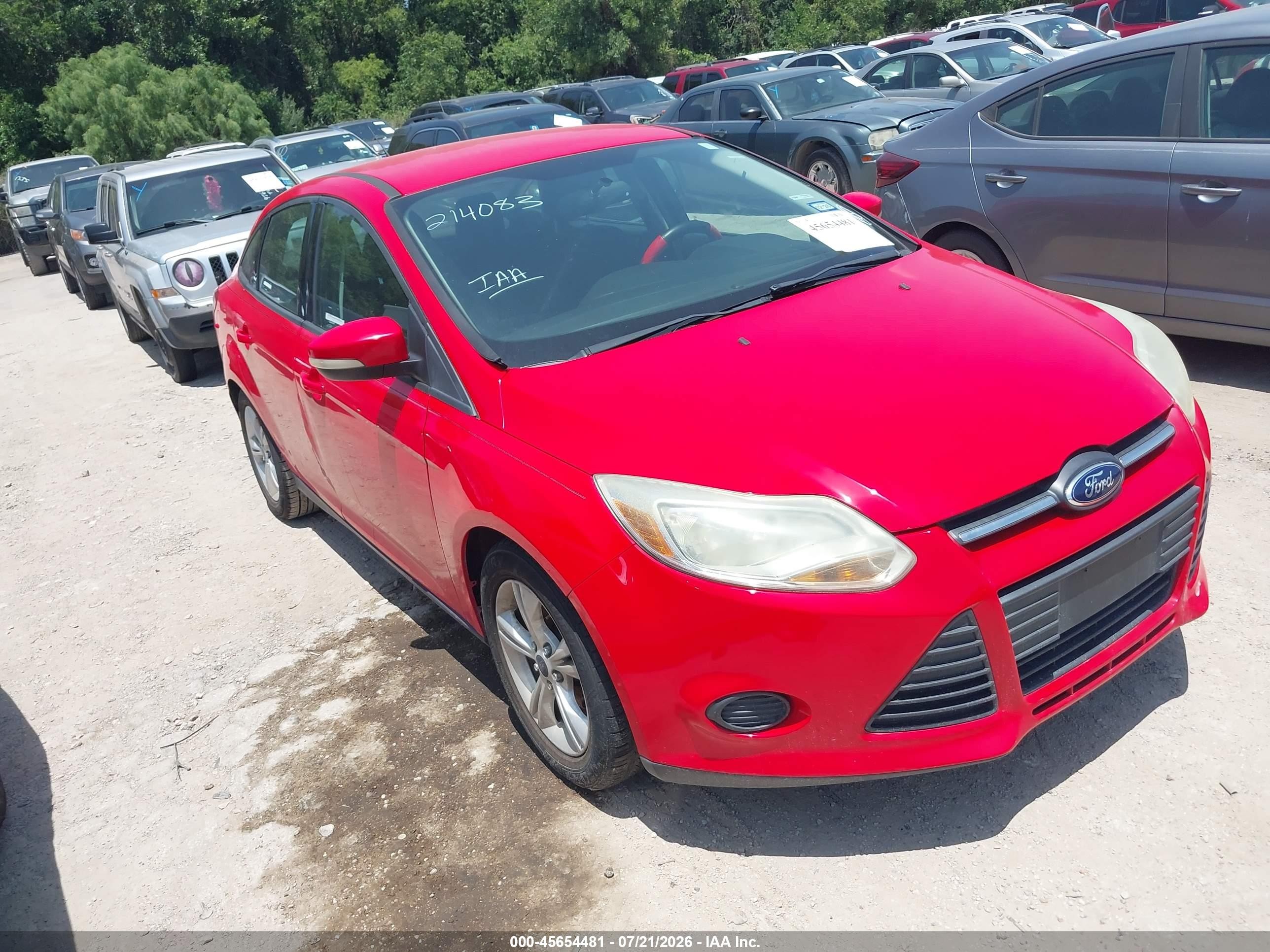 2014 Ford Focus Se Red vin: 1FADP3F29EL214083