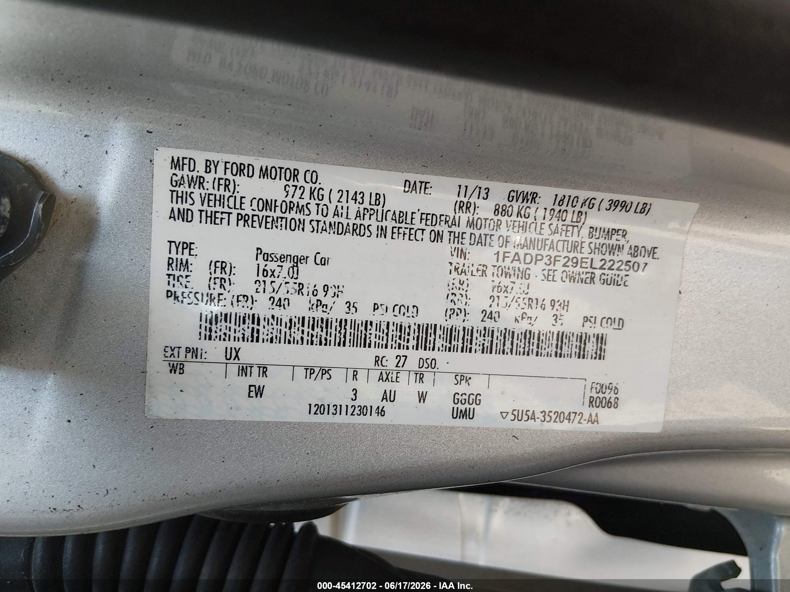 2014 Ford Focus Se Silver vin: 1FADP3F29EL222507