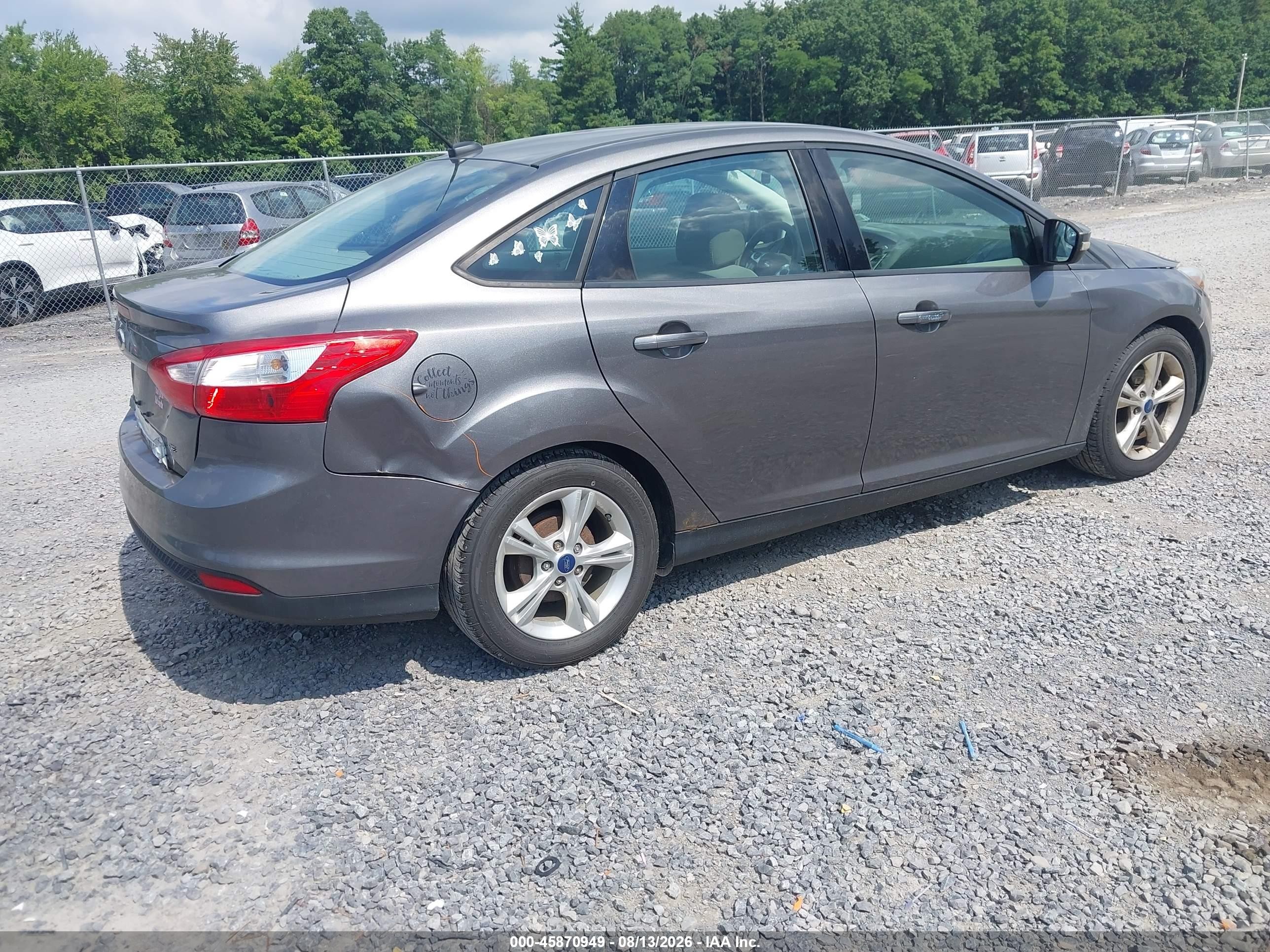 2014 Ford Focus Se Gray vin: 1FADP3F29EL222863