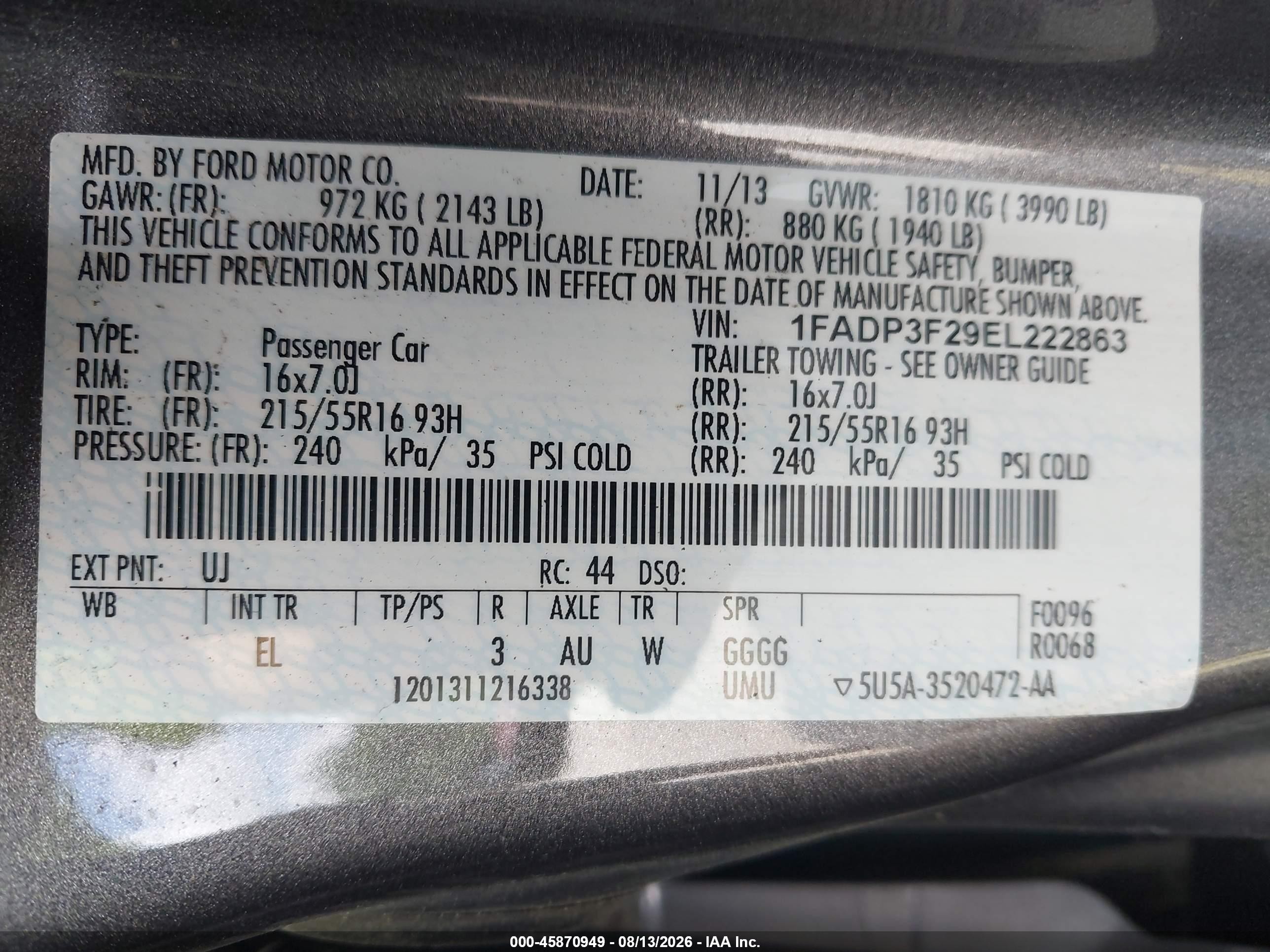 2014 Ford Focus Se Gray vin: 1FADP3F29EL222863