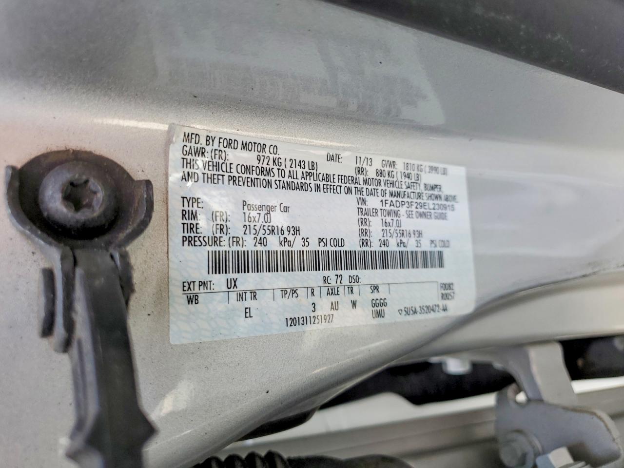 2014 Ford Focus Se Silver vin: 1FADP3F29EL230915