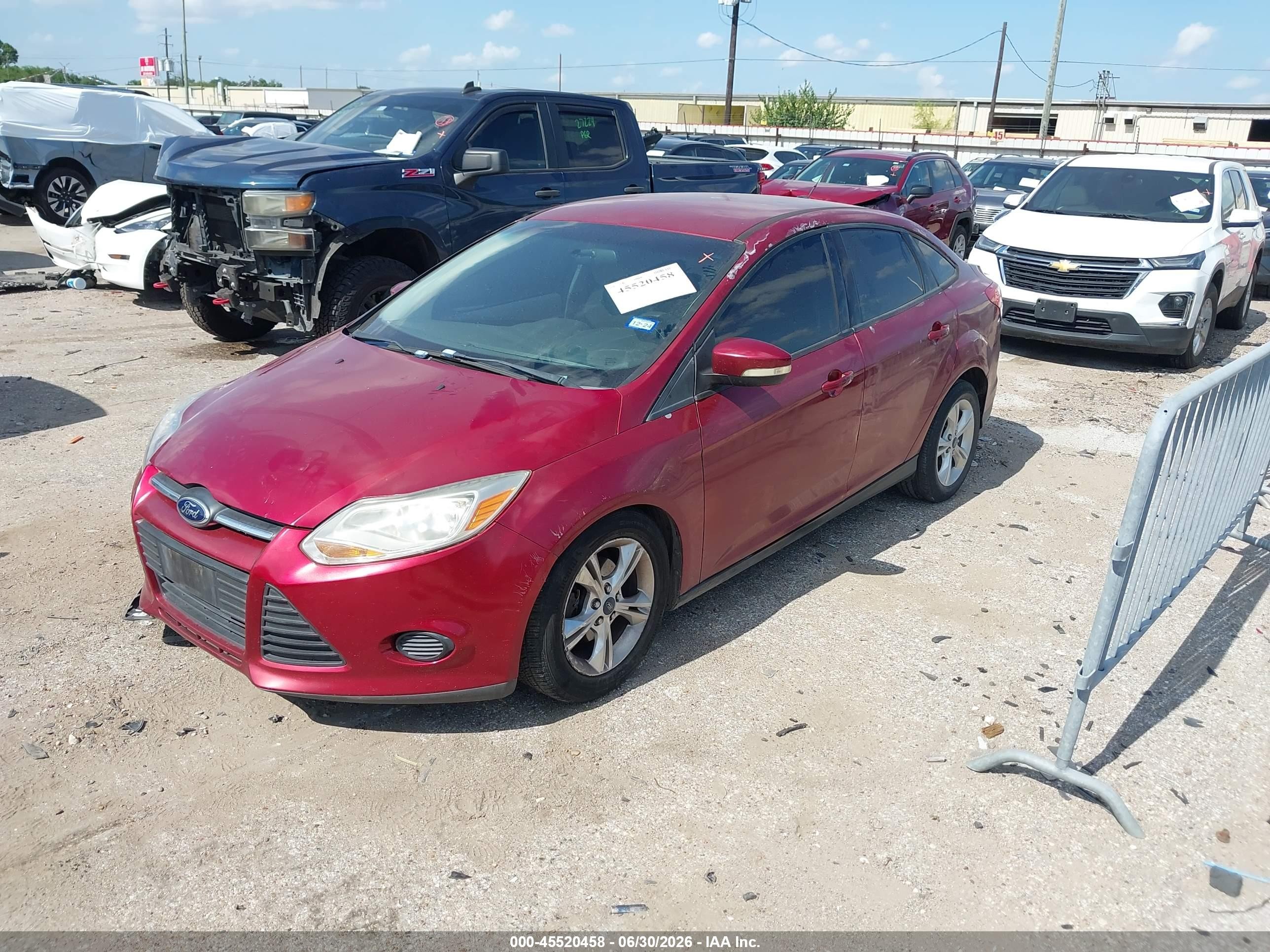 2014 Ford Focus Se Red vin: 1FADP3F29EL231367