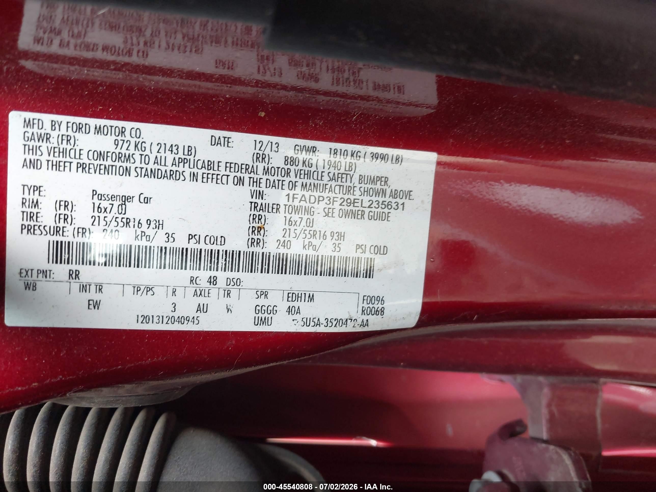 2014 Ford Focus Se Красный vin: 1FADP3F29EL235631