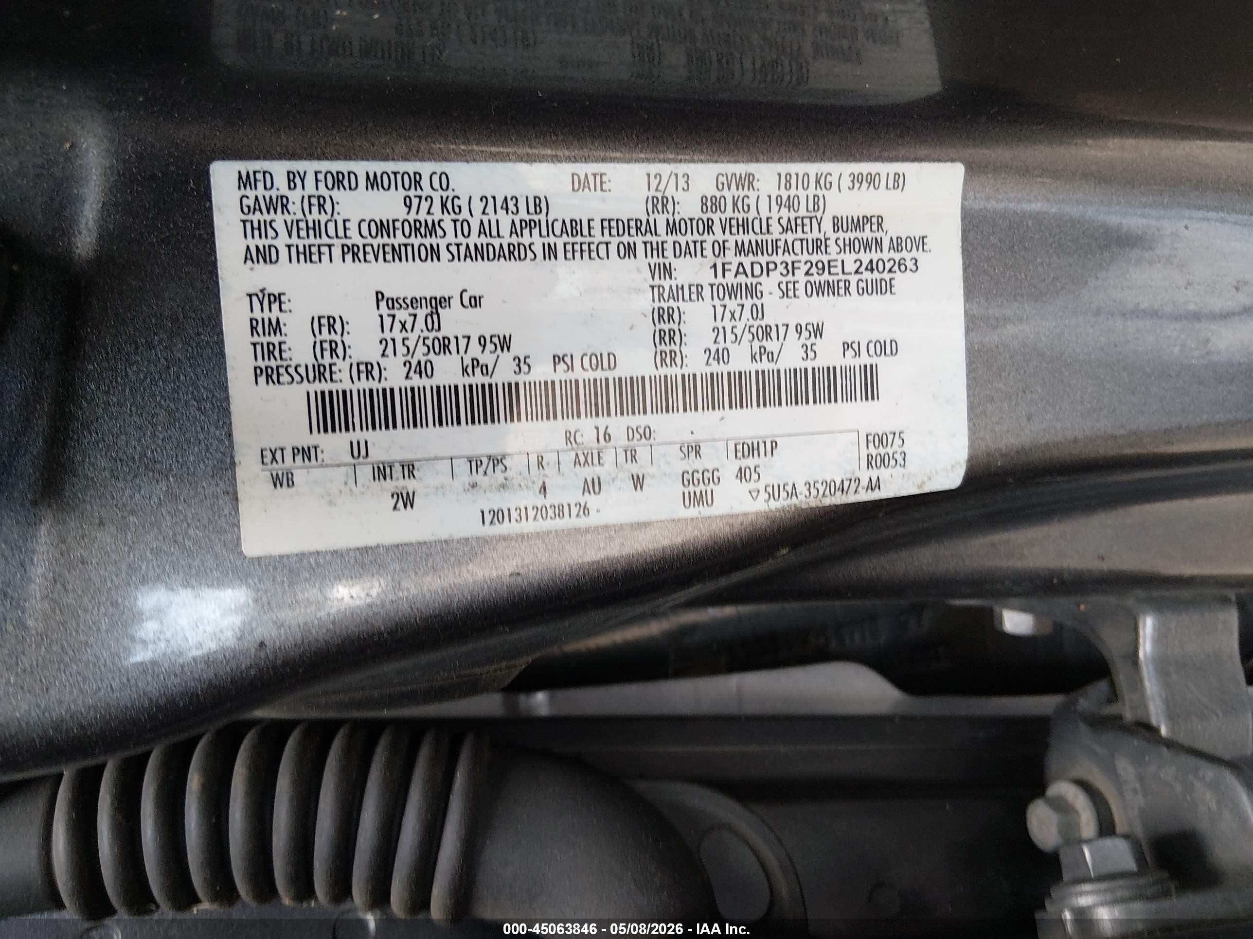 2014 Ford Focus Se Gray vin: 1FADP3F29EL240263