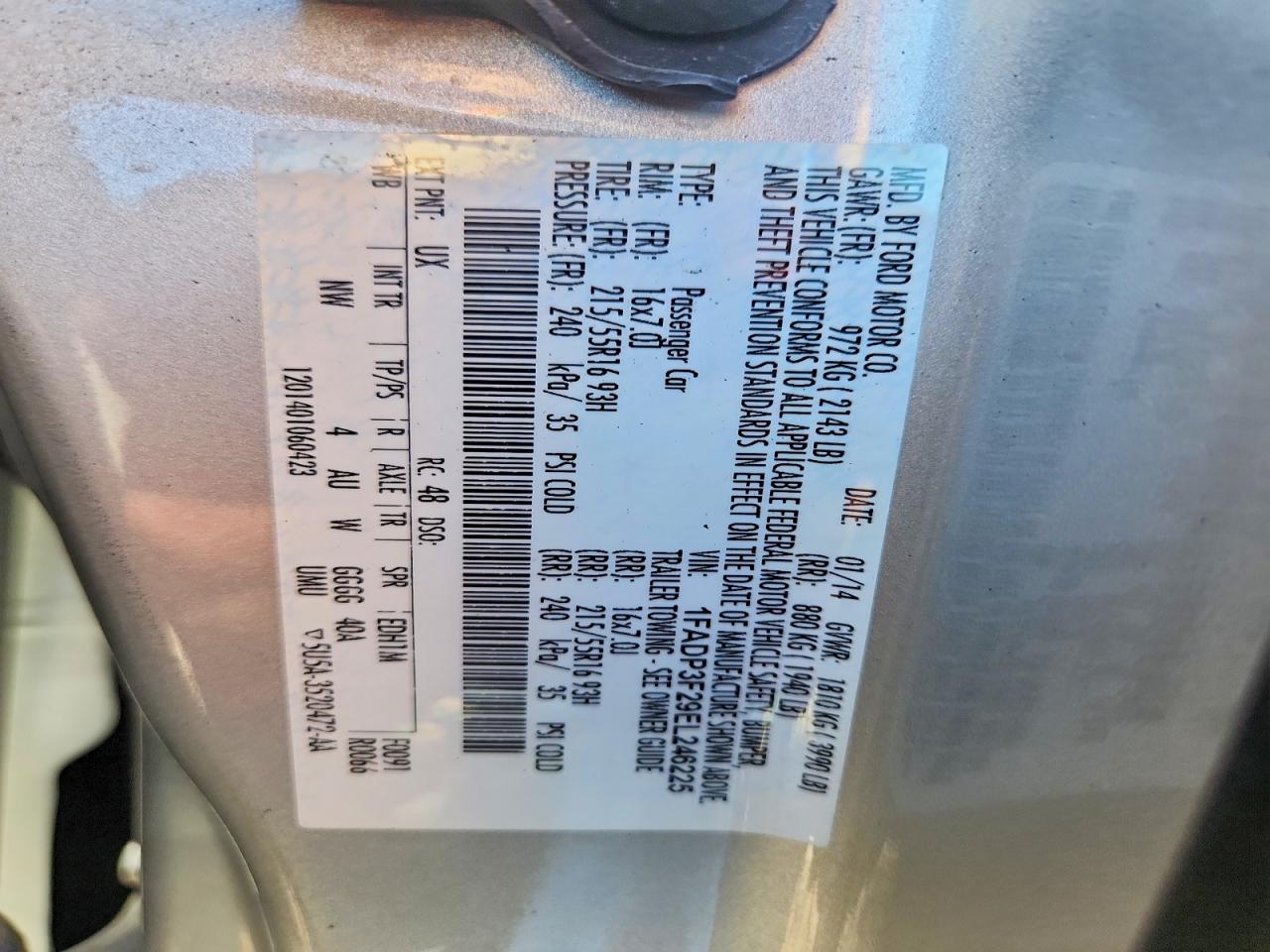 2014 Ford Focus Se Silver vin: 1FADP3F29EL246225