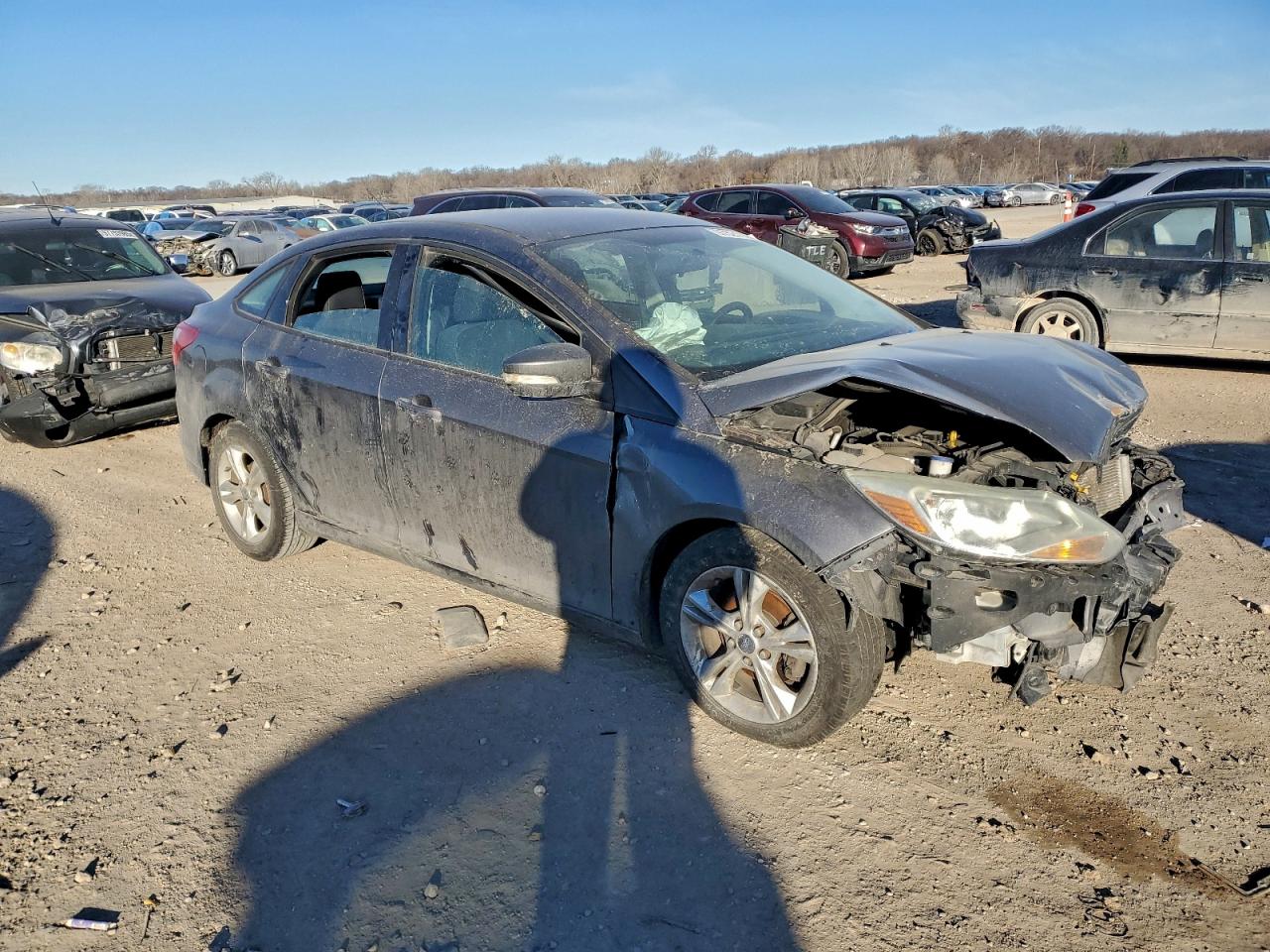 2014 Ford Focus Se Gray vin: 1FADP3F29EL373332