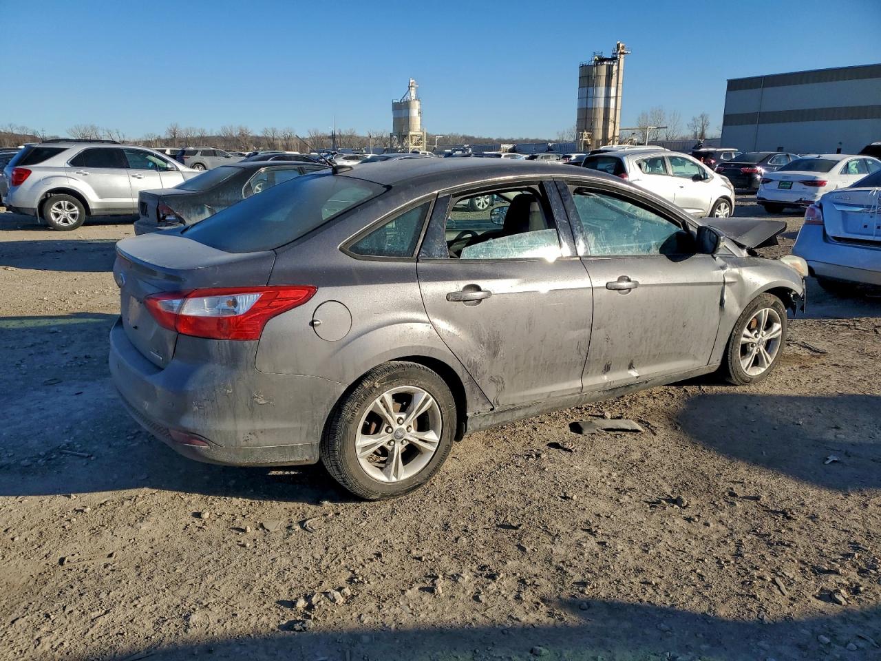 2014 Ford Focus Se Gray vin: 1FADP3F29EL373332