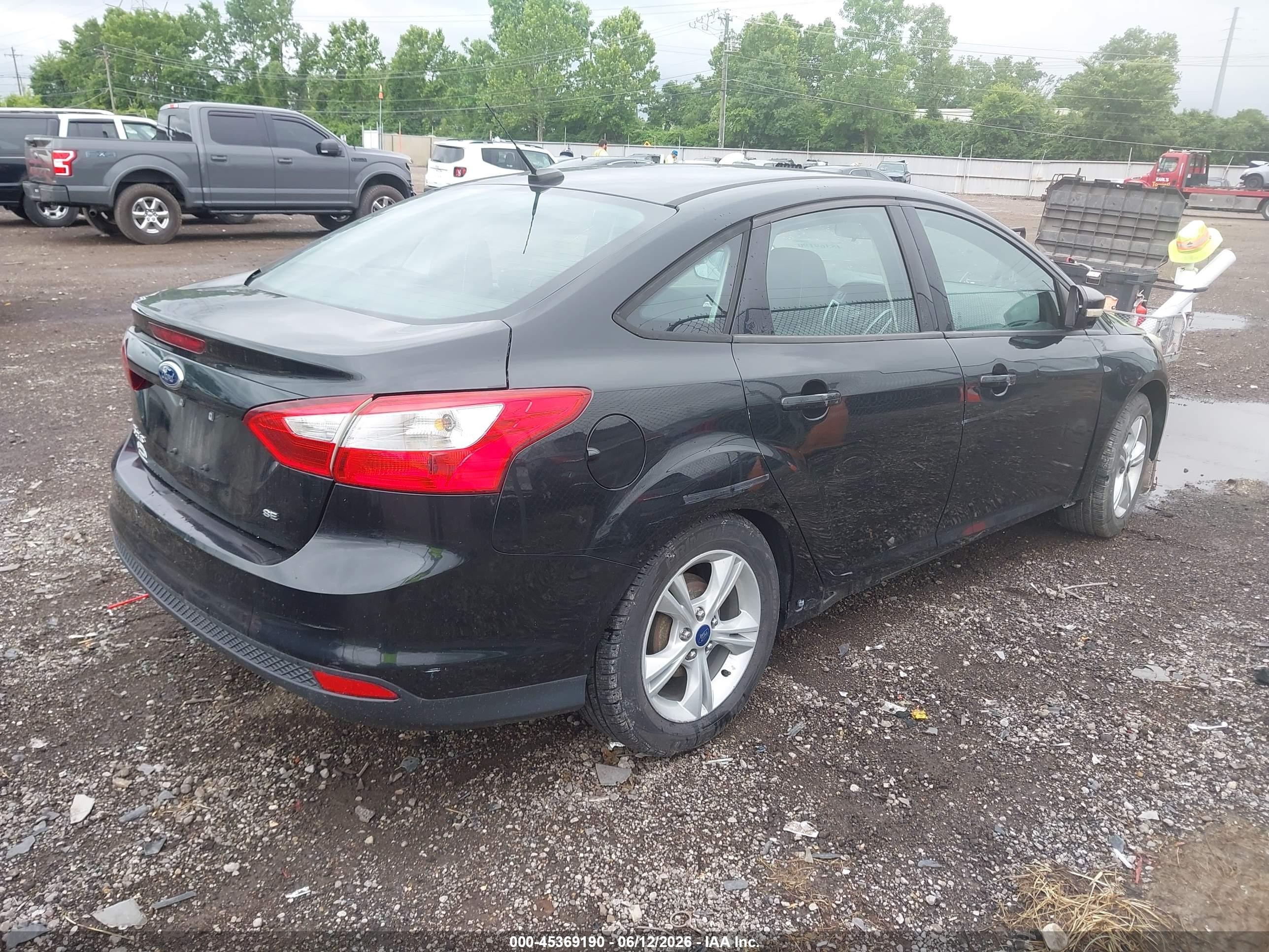 2014 Ford Focus Se Black vin: 1FADP3F29EL414137