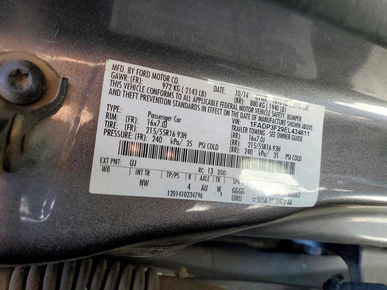 2014 Ford Focus Se Gray vin: 1FADP3F29EL434811