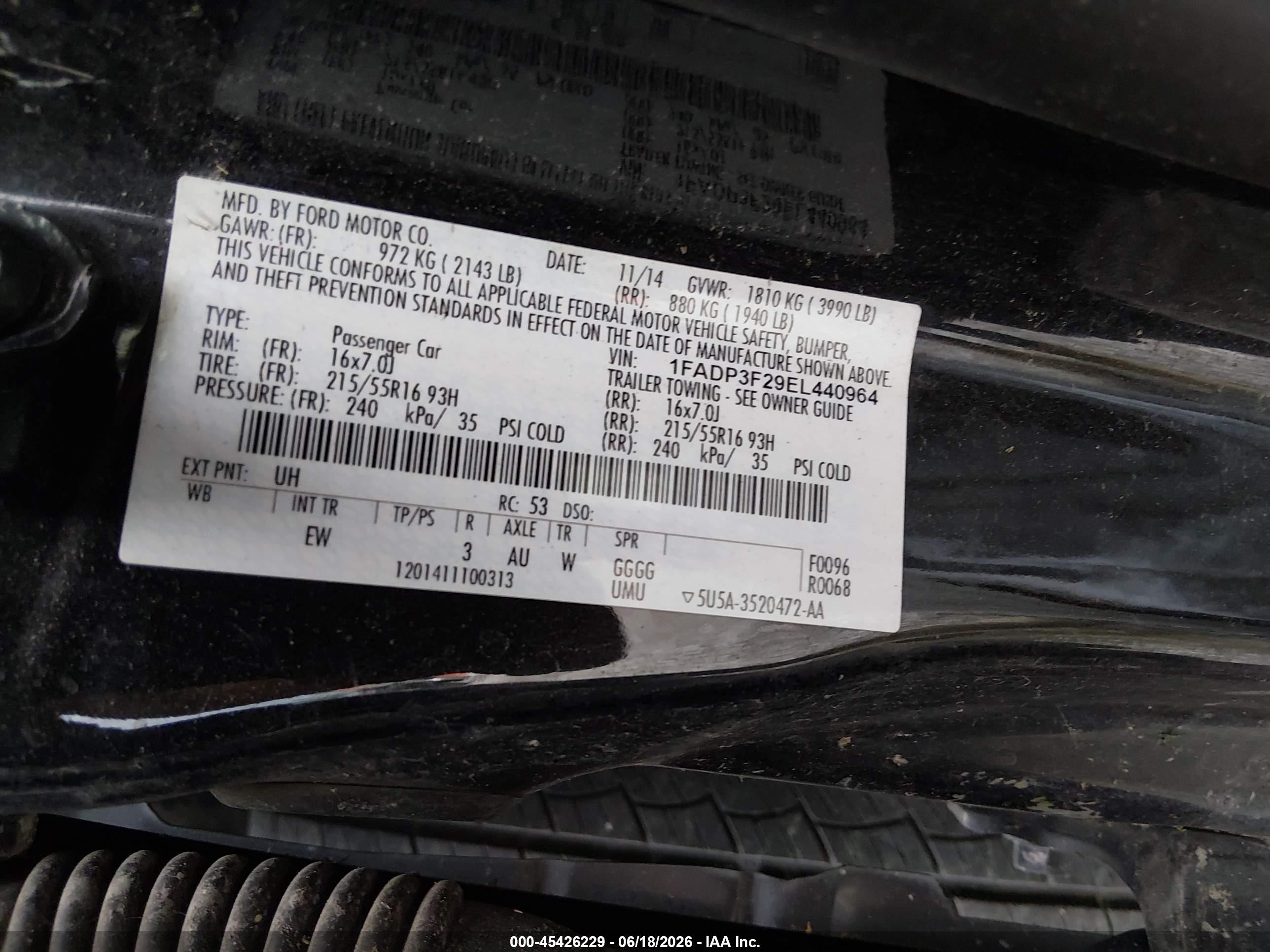 2014 Ford Focus Se Black vin: 1FADP3F29EL440964
