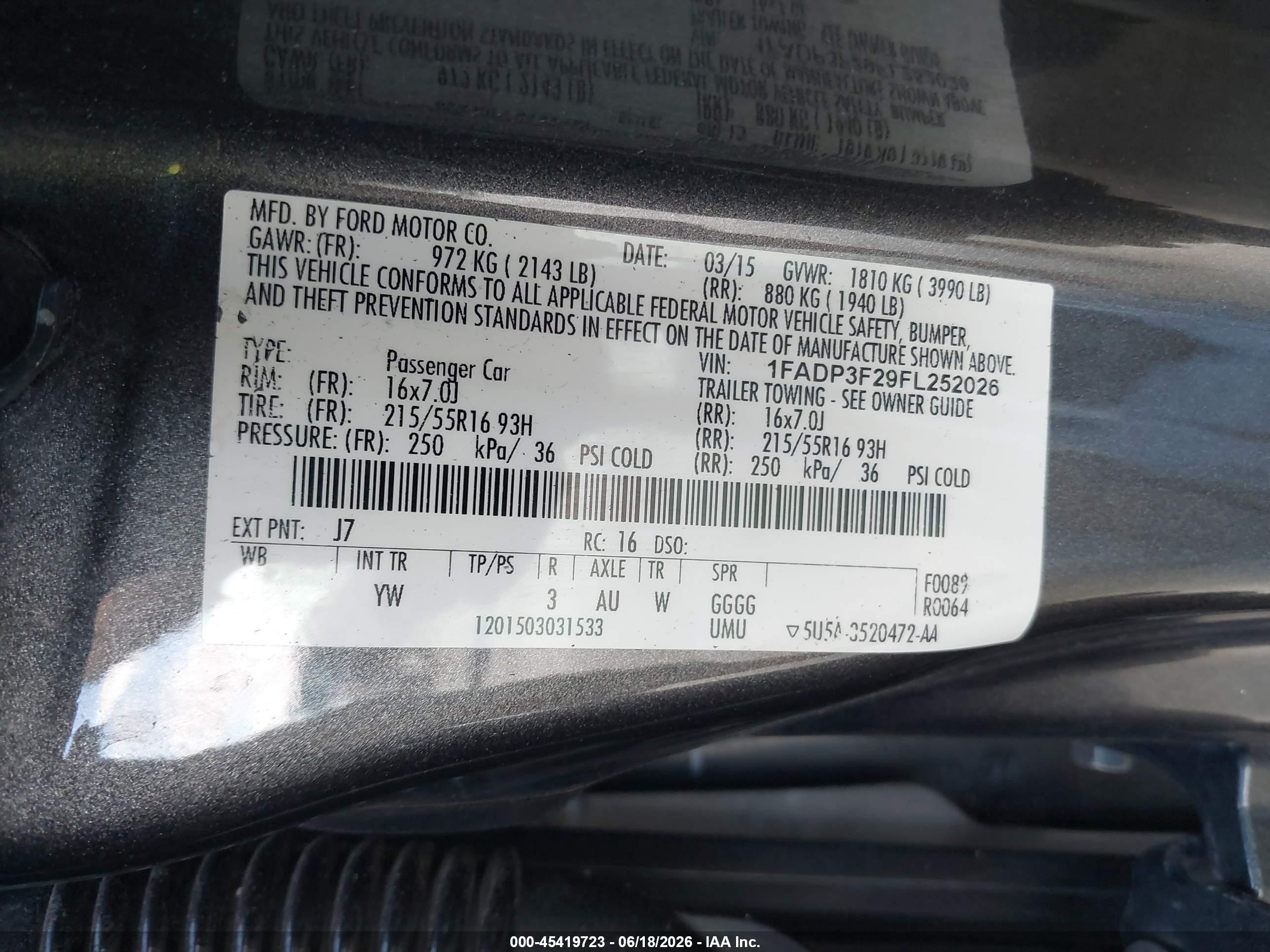 2015 Ford Focus Se Gray vin: 1FADP3F29FL252026