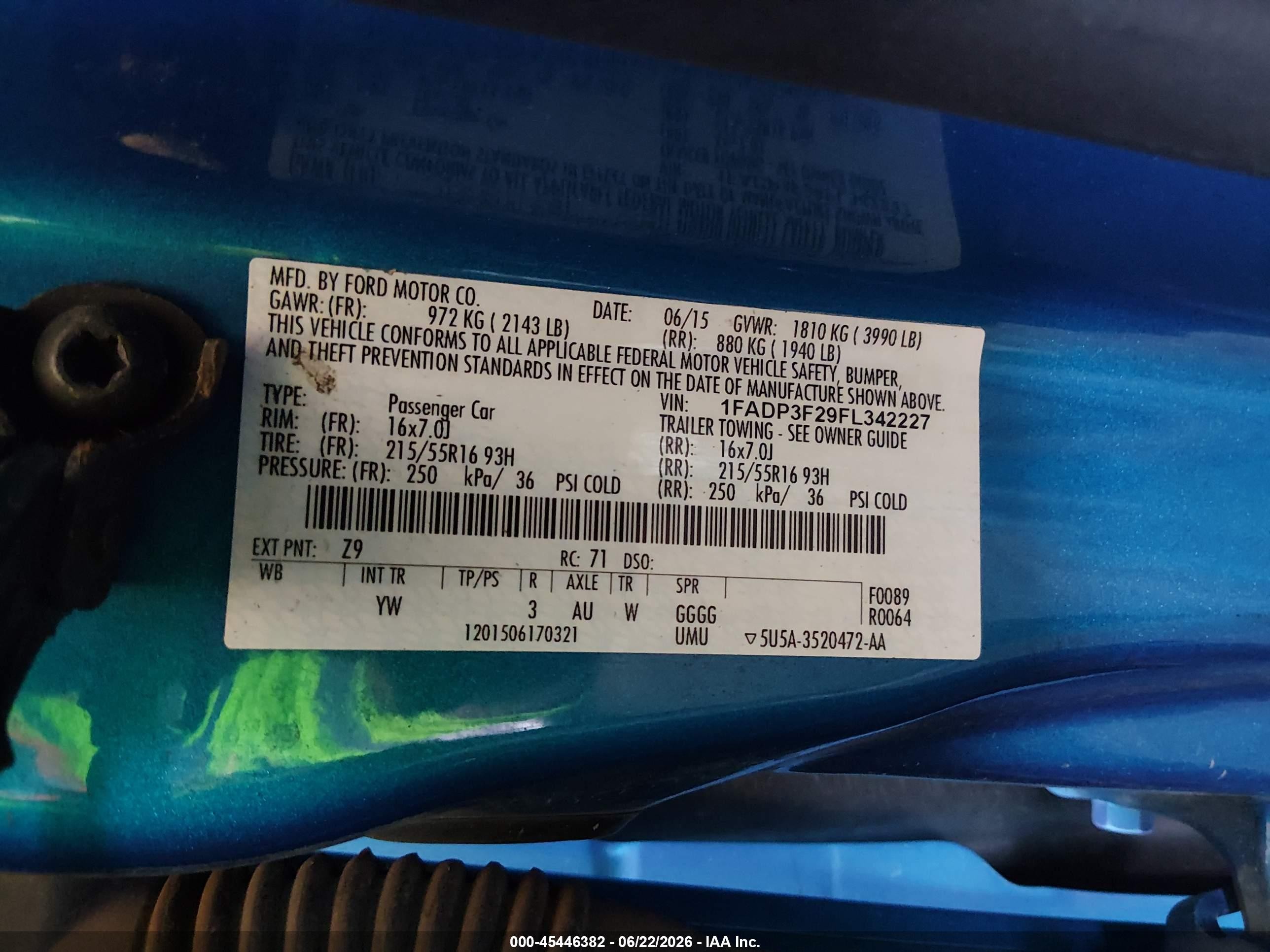 2015 Ford Focus Se Blue vin: 1FADP3F29FL342227