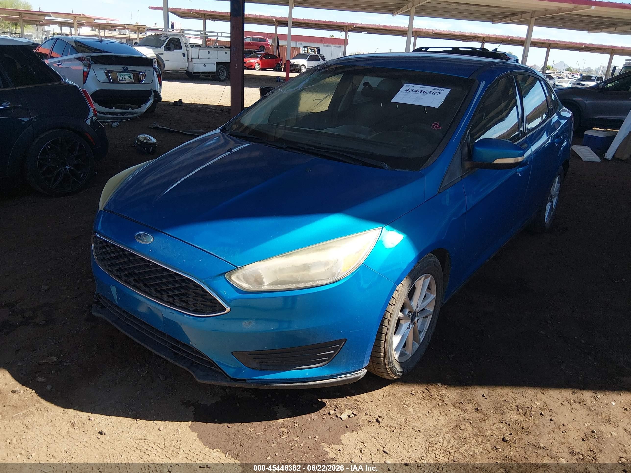 2015 Ford Focus Se Blue vin: 1FADP3F29FL342227