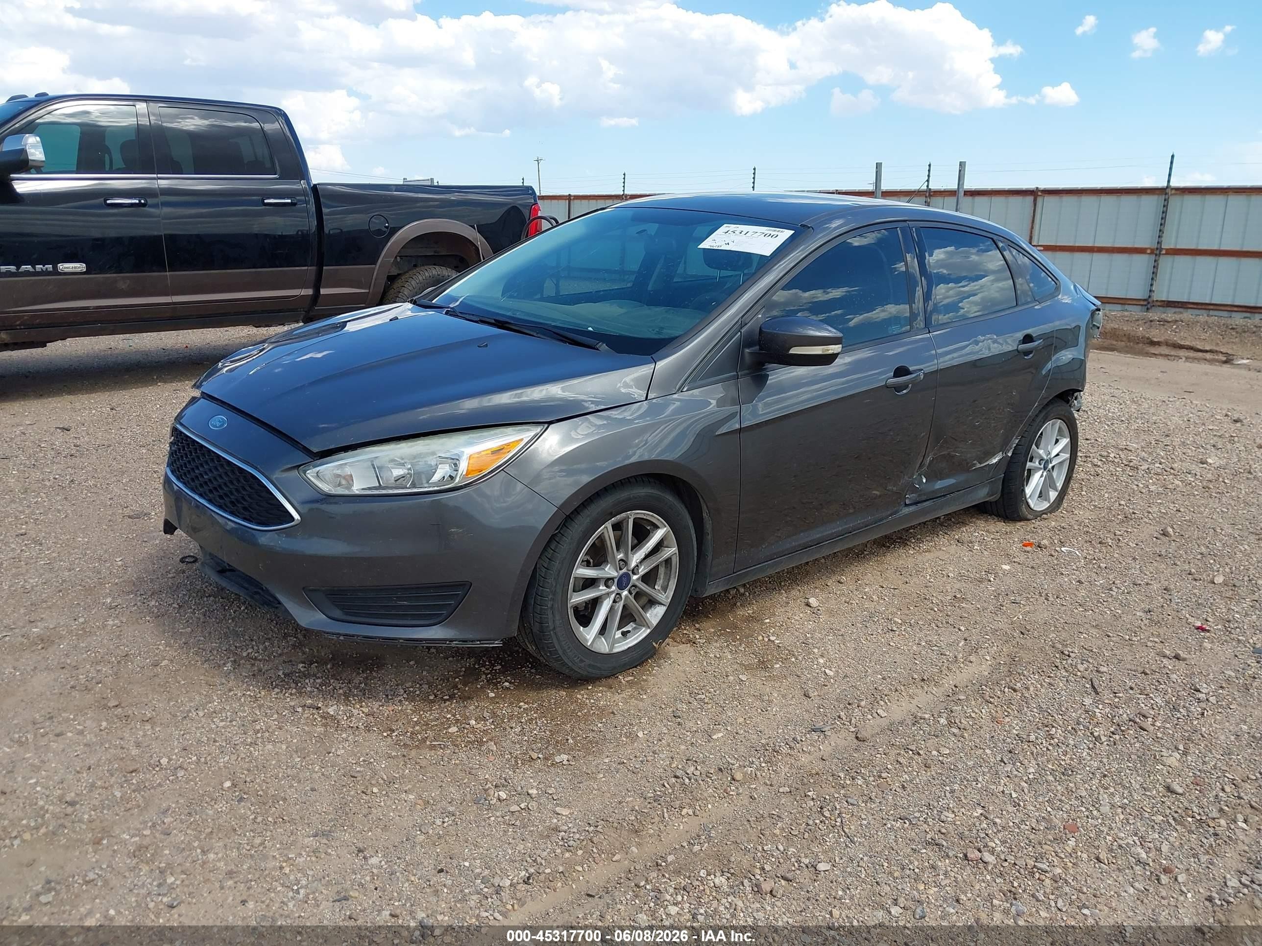 2015 Ford Focus Se Gray vin: 1FADP3F29FL363451