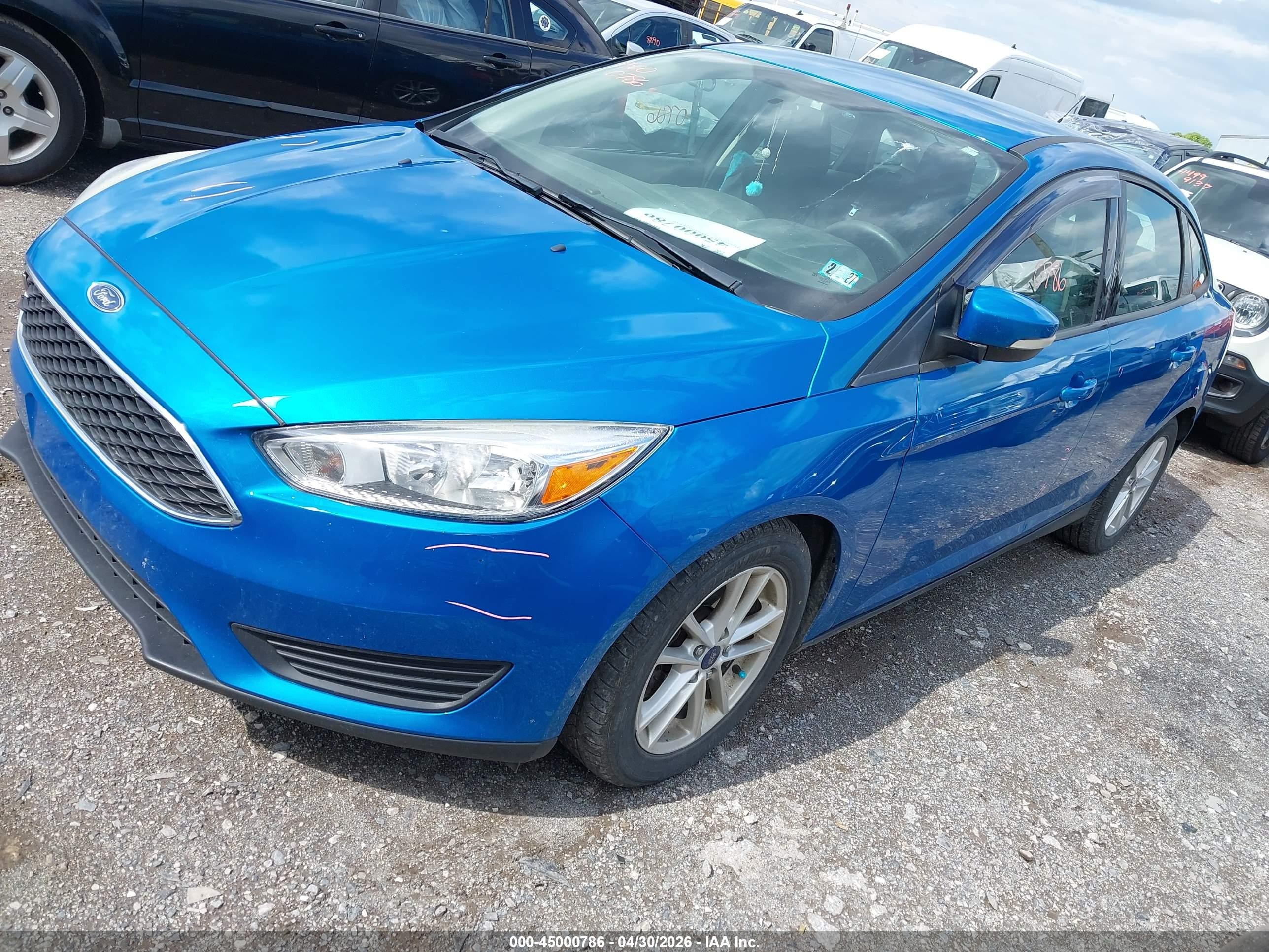 2015 Ford Focus Se Blue vin: 1FADP3F29FL381478