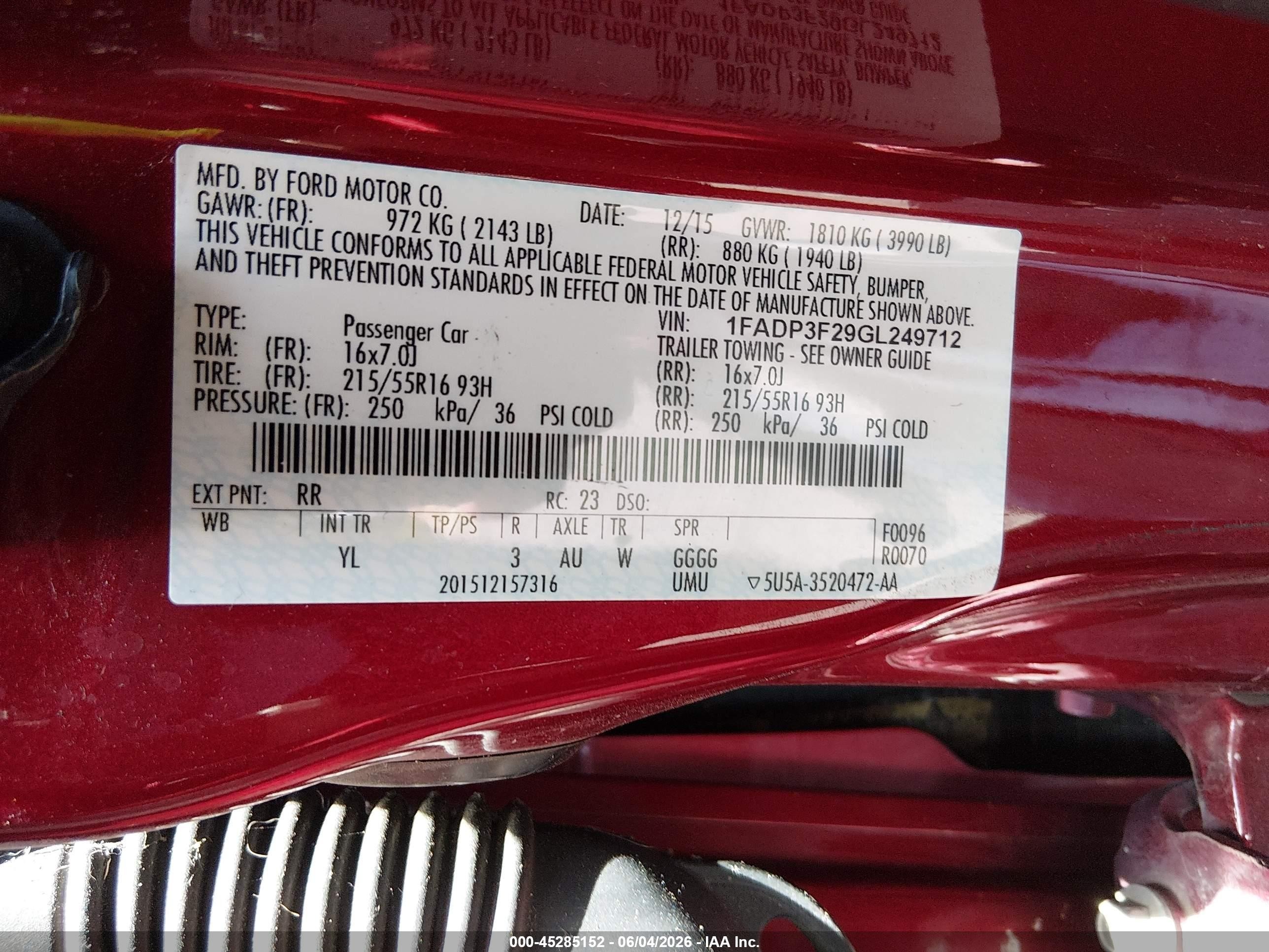 2016 Ford Focus Se Red vin: 1FADP3F29GL249712