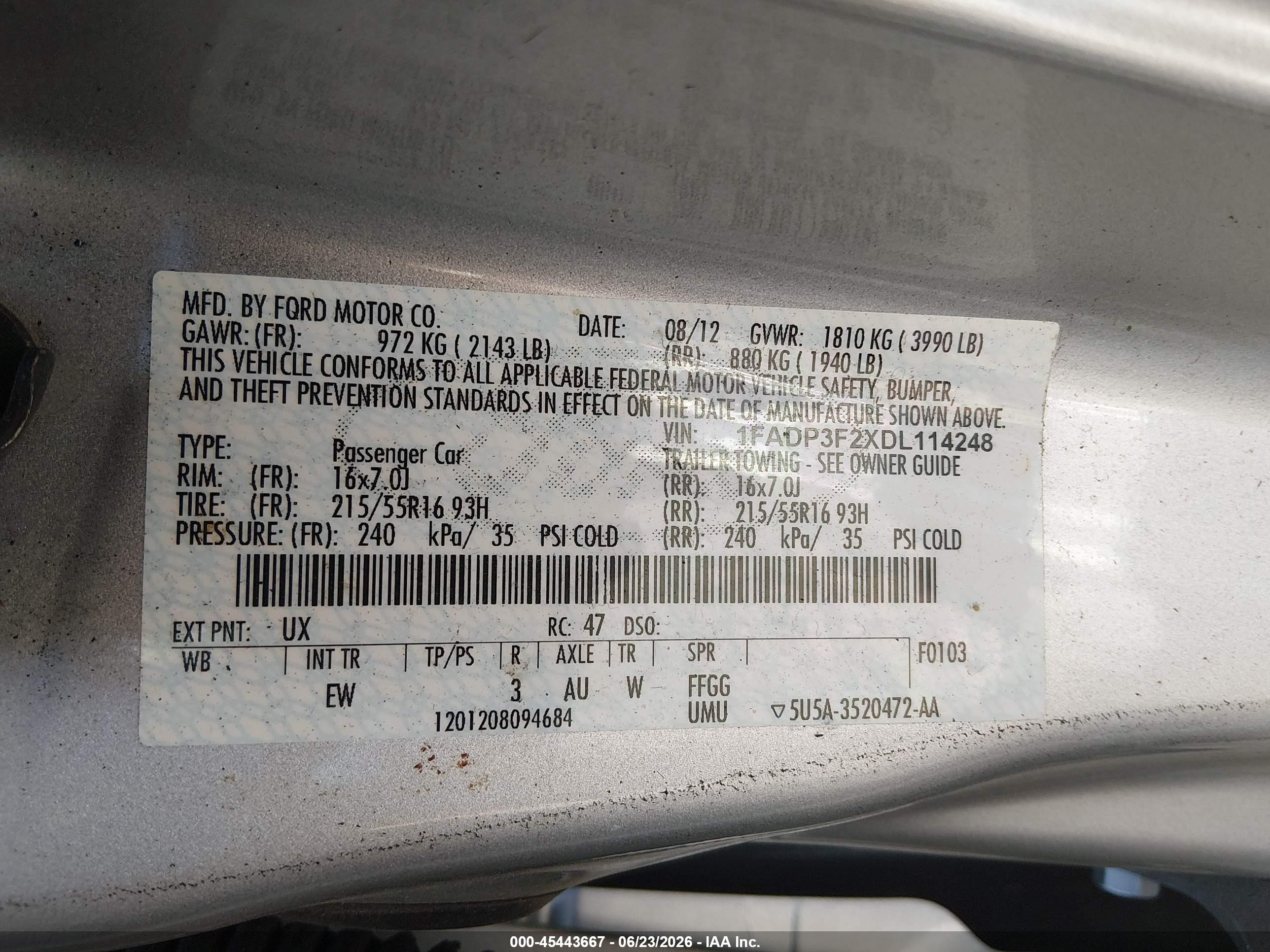 2013 Ford Focus Se Silver vin: 1FADP3F2XDL114248