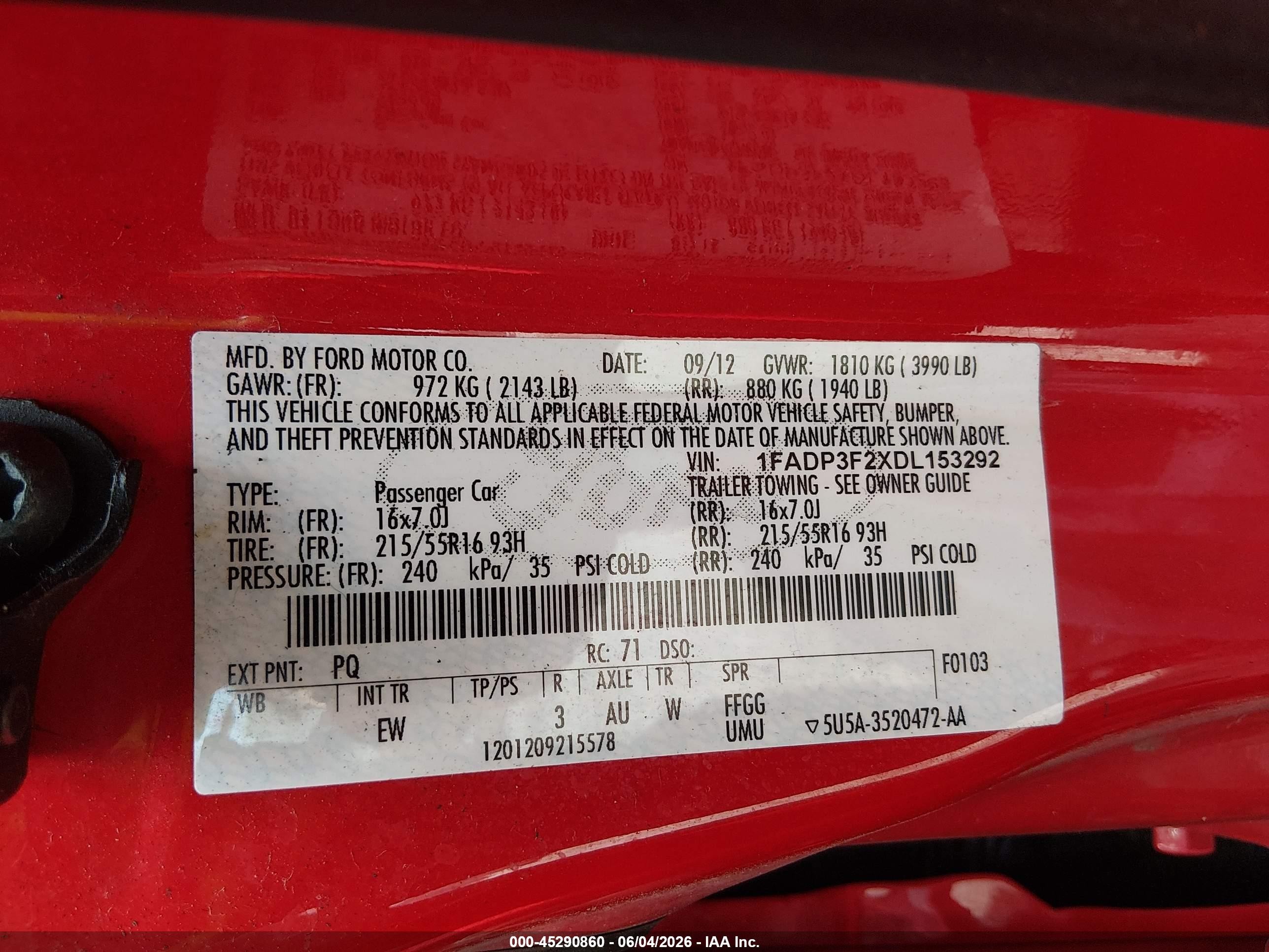 2013 Ford Focus Se Red vin: 1FADP3F2XDL153292