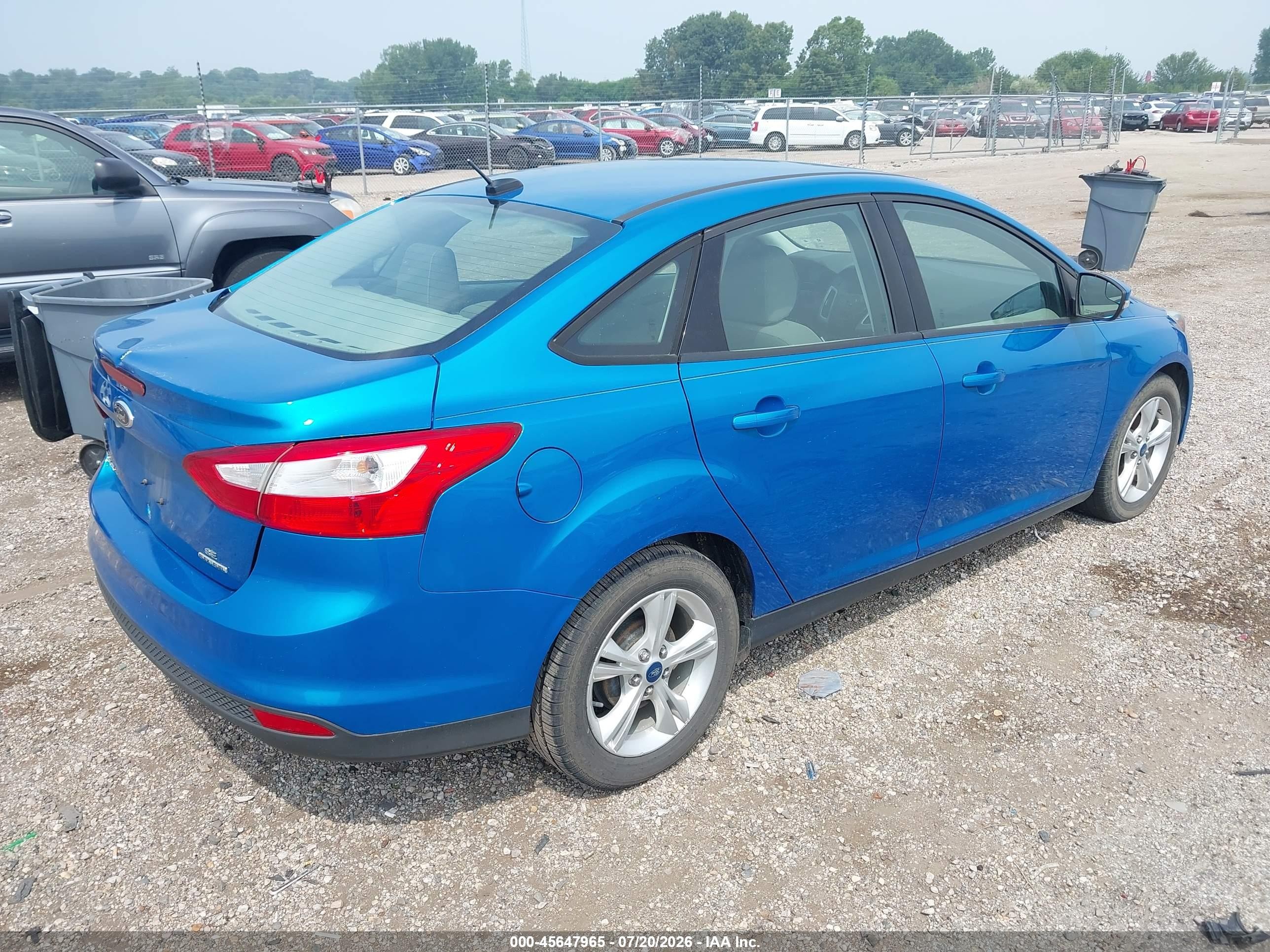2013 Ford Focus Se Blue vin: 1FADP3F2XDL209666