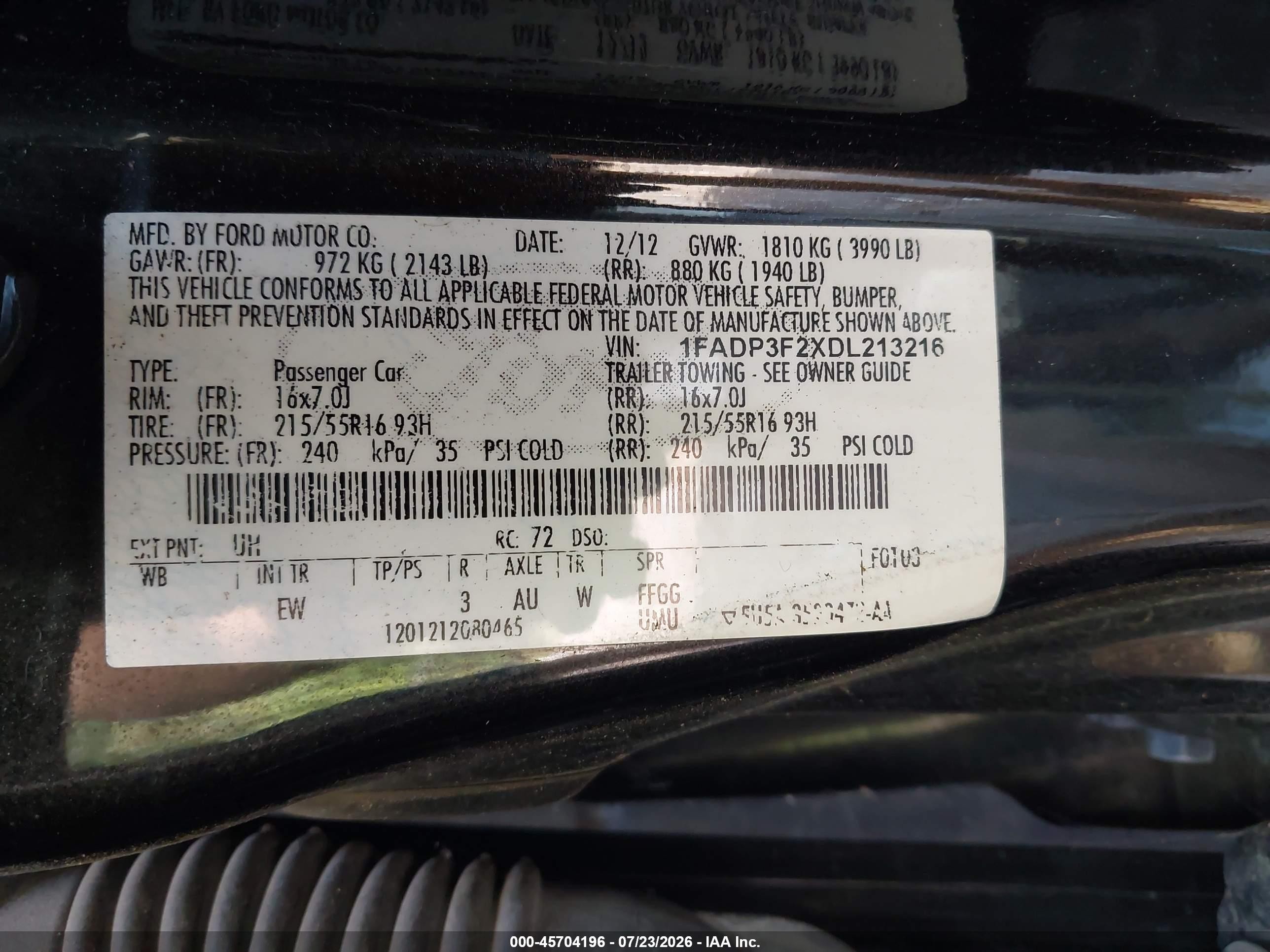 2013 Ford Focus Se Black vin: 1FADP3F2XDL213216