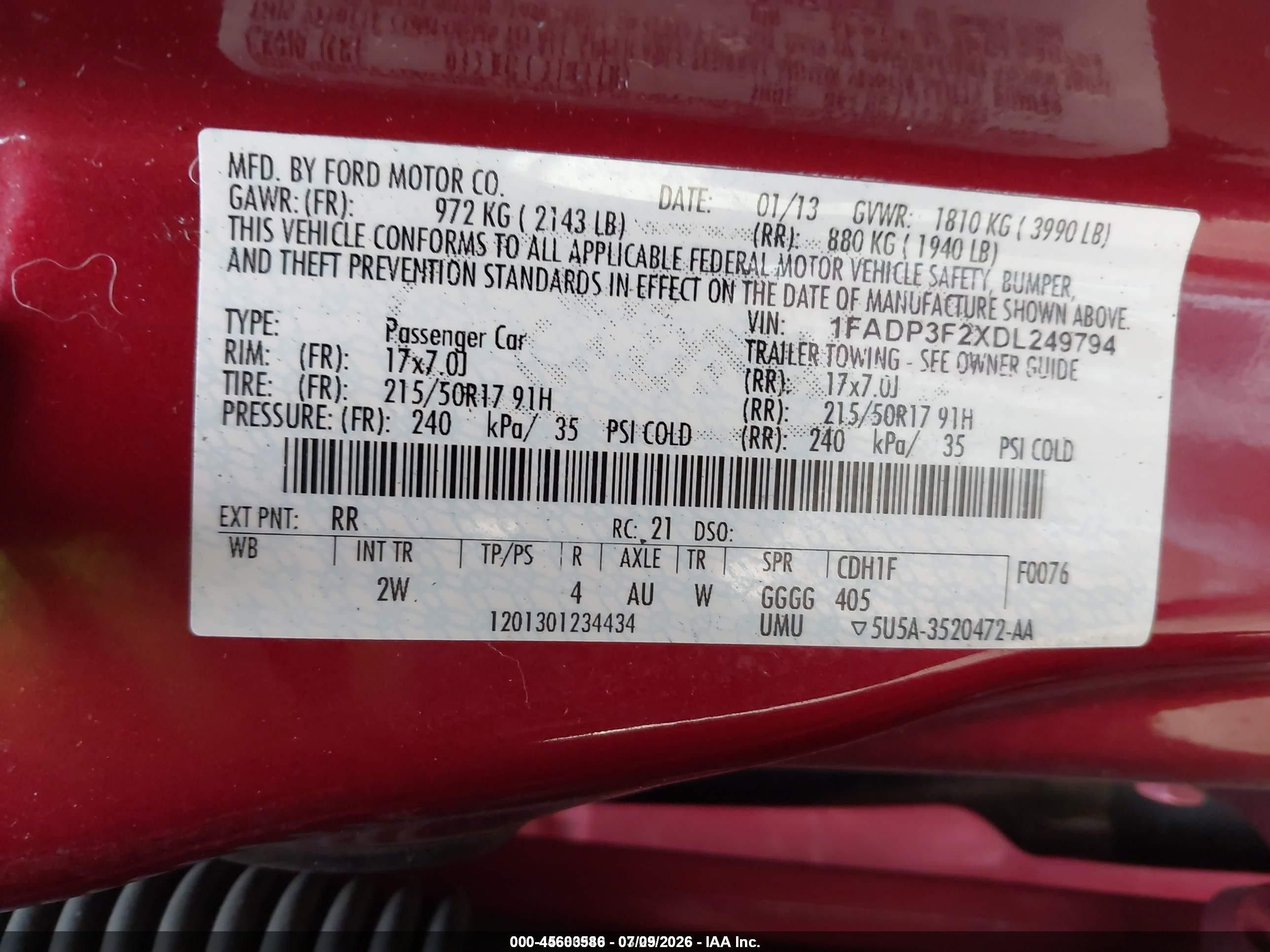 2013 Ford Focus Se Красный vin: 1FADP3F2XDL249794