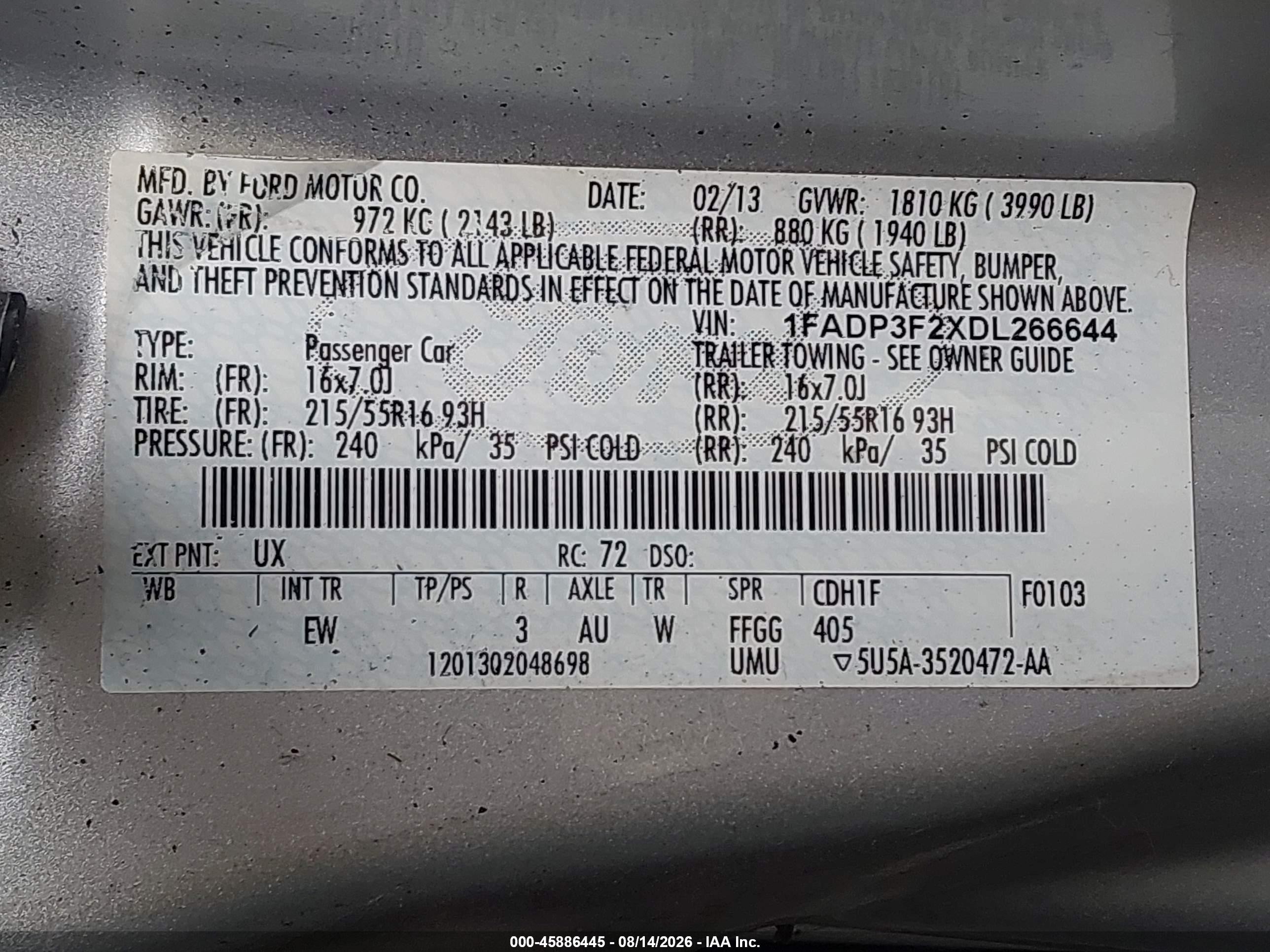 2013 Ford Focus Se Silver vin: 1FADP3F2XDL266644