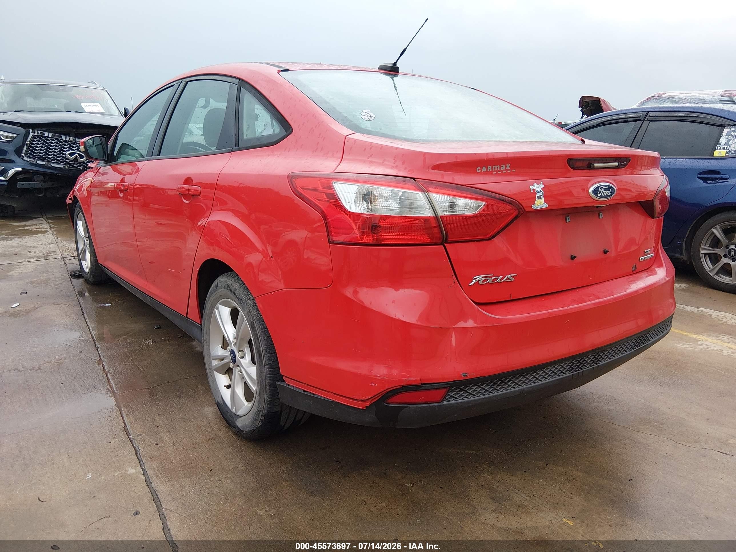 2013 Ford Focus Se Red vin: 1FADP3F2XDL334036