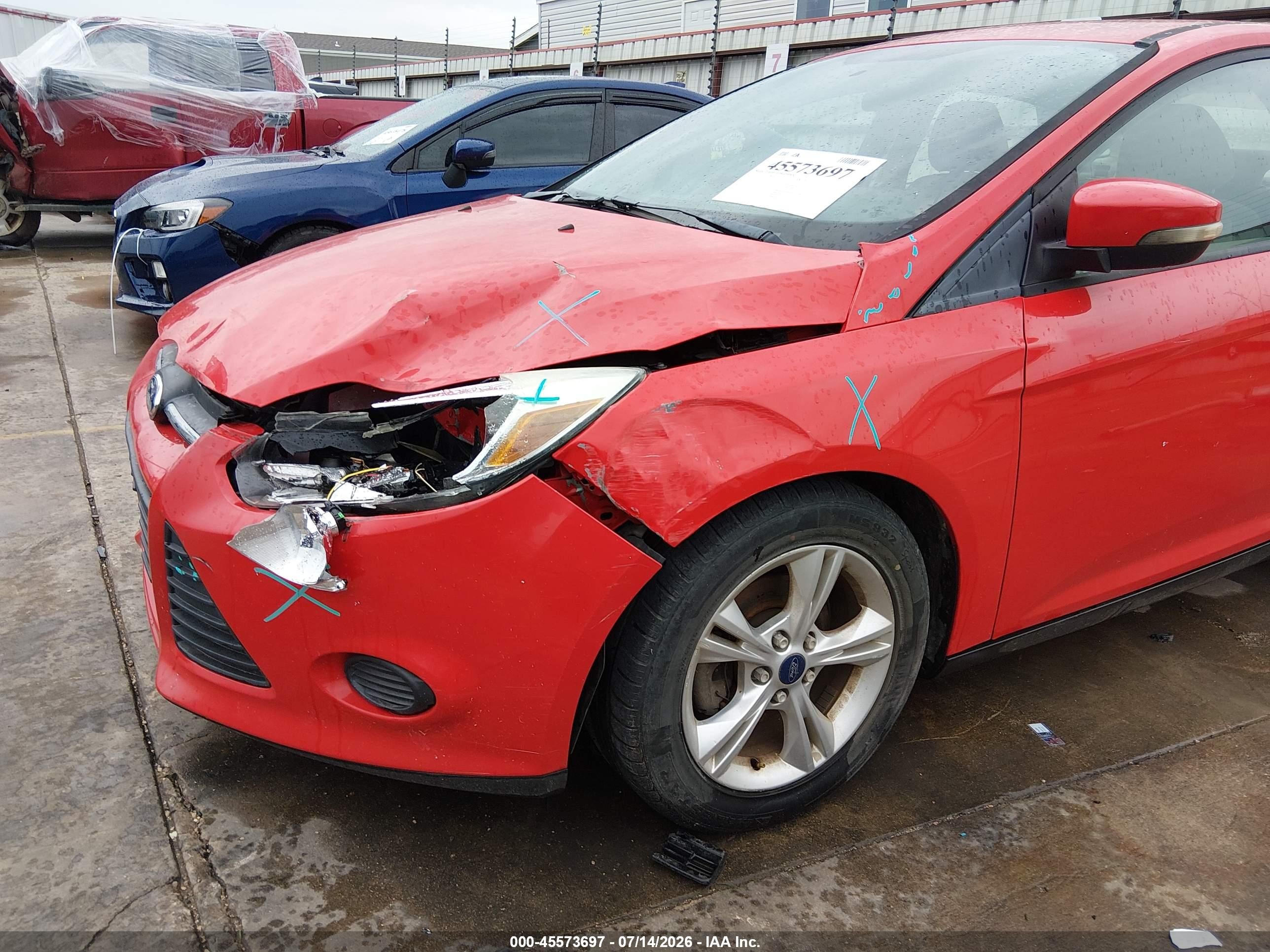 2013 Ford Focus Se Red vin: 1FADP3F2XDL334036