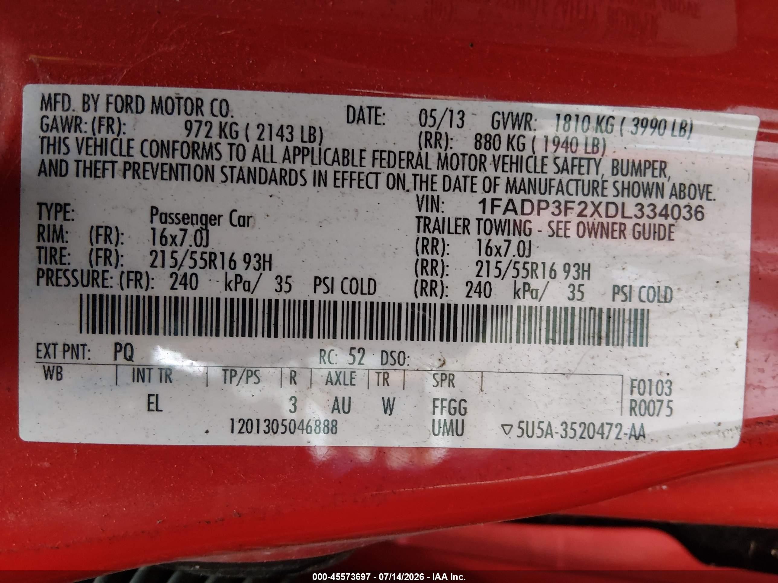 2013 Ford Focus Se Red vin: 1FADP3F2XDL334036