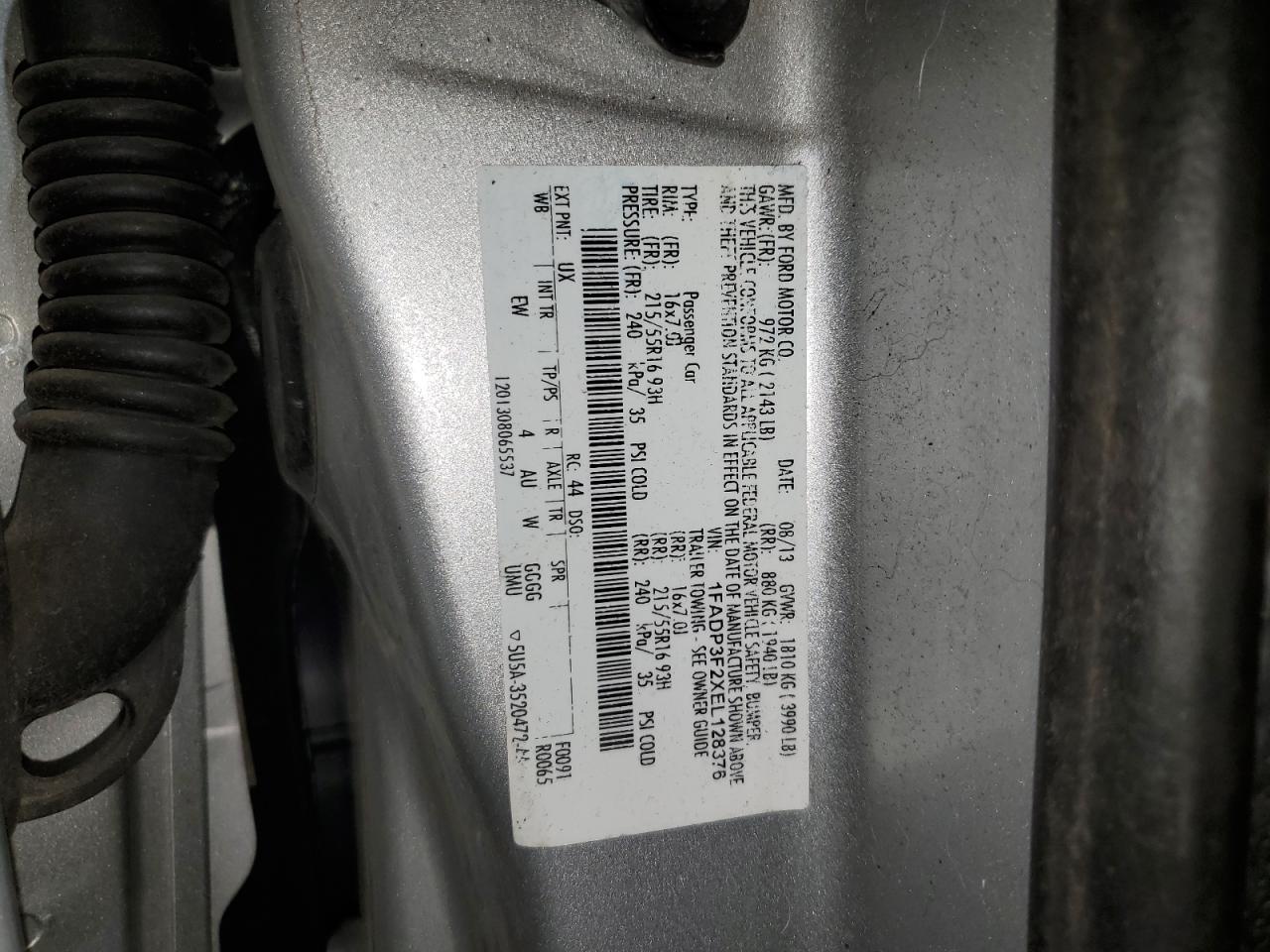 2014 Ford Focus Se Silver vin: 1FADP3F2XEL128376
