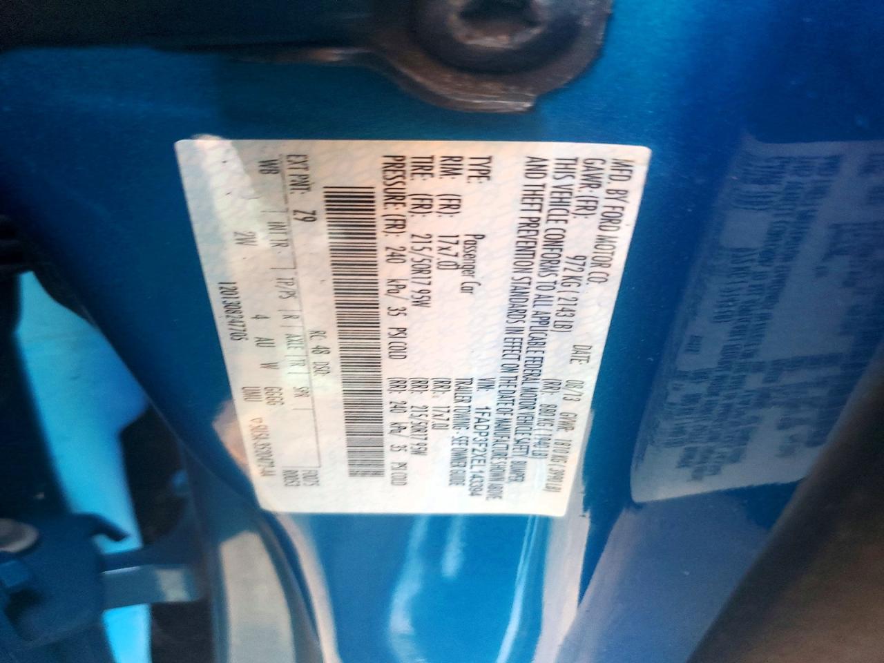 2014 Ford Focus Se Blue vin: 1FADP3F2XEL143394