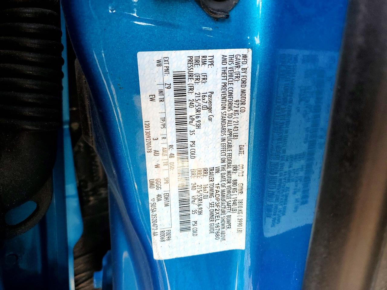 2014 Ford Focus Se Blue vin: 1FADP3F2XEL167680