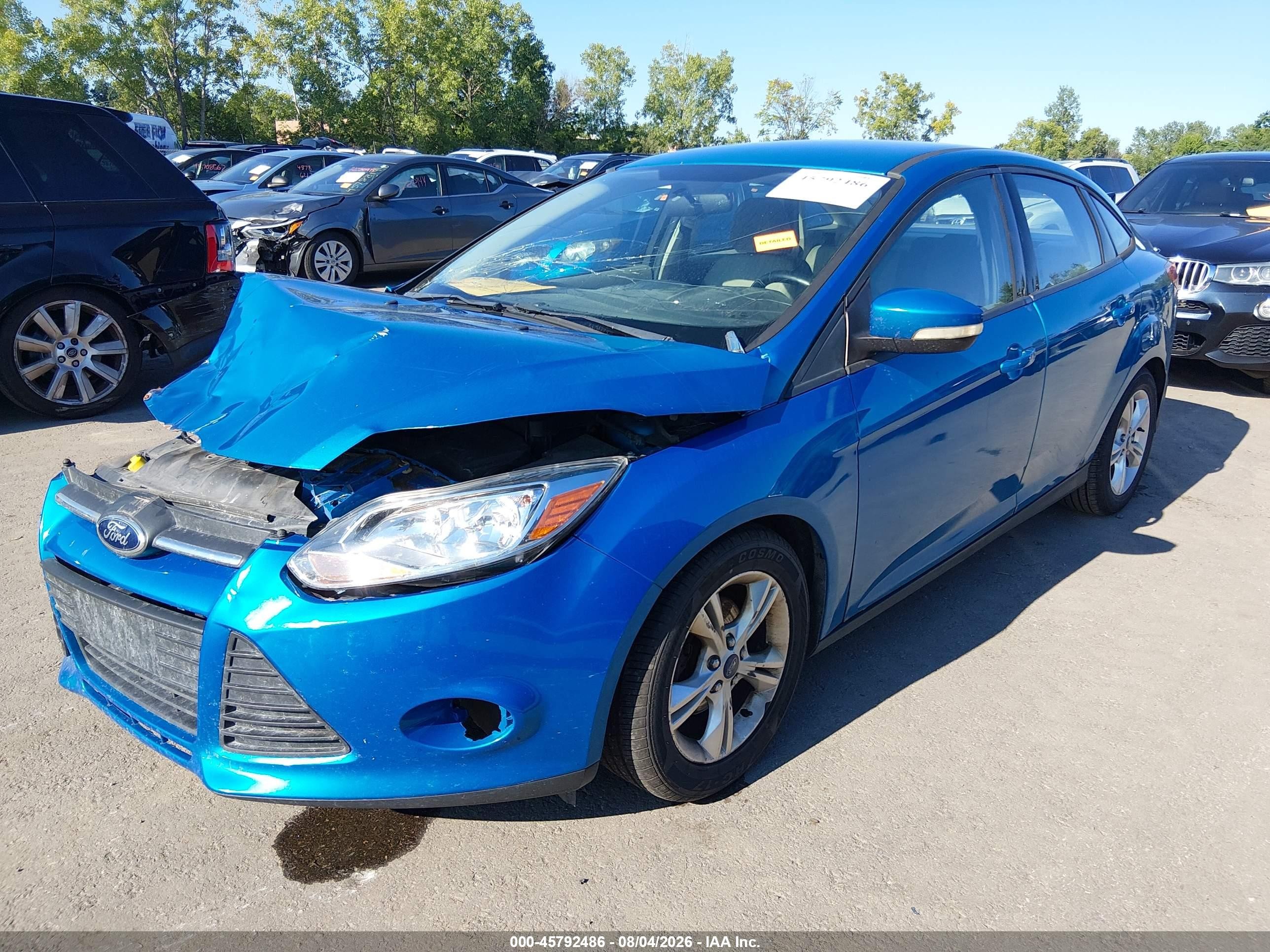 2014 Ford Focus Se Blue vin: 1FADP3F2XEL205764