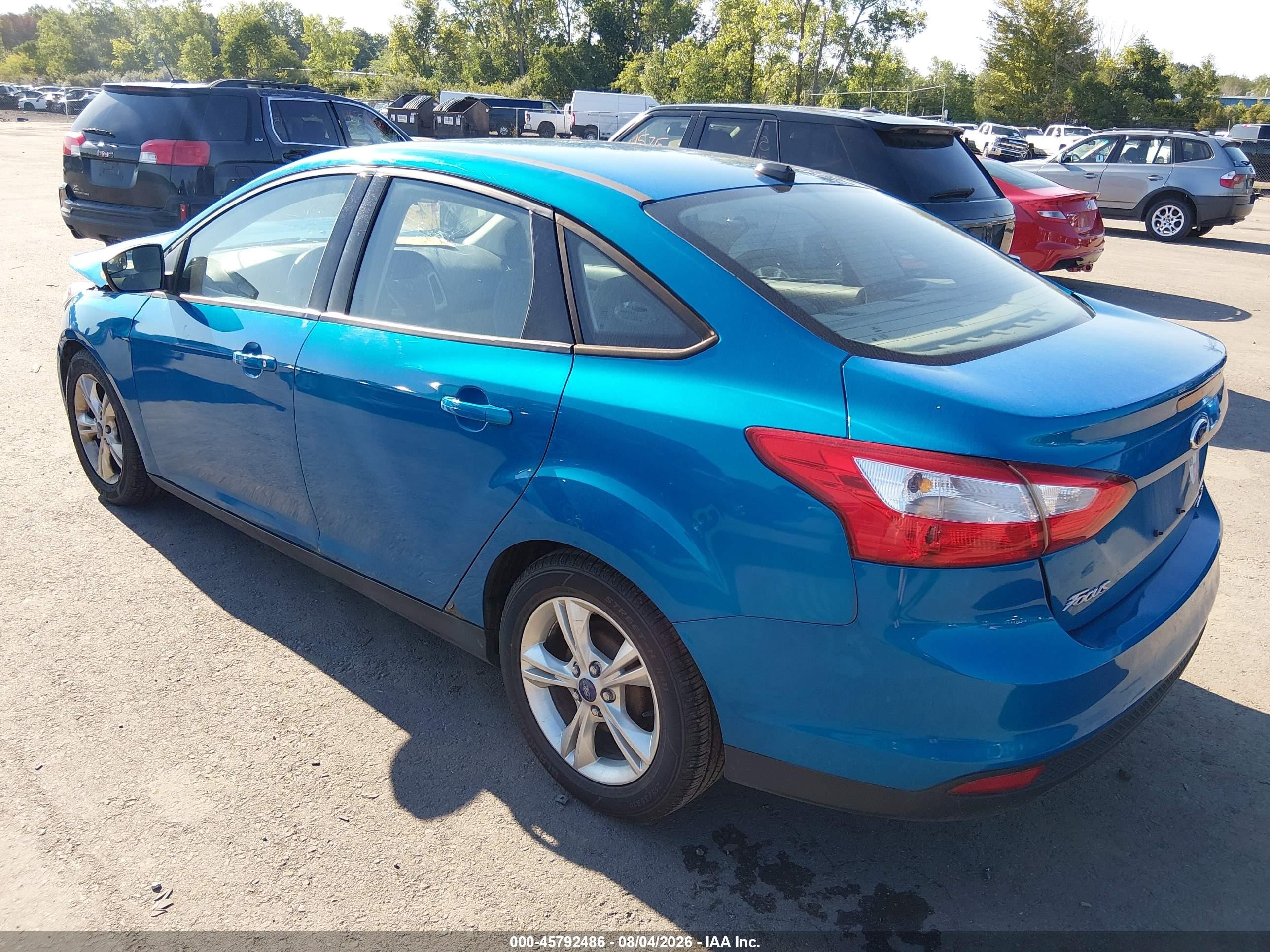 2014 Ford Focus Se Blue vin: 1FADP3F2XEL205764
