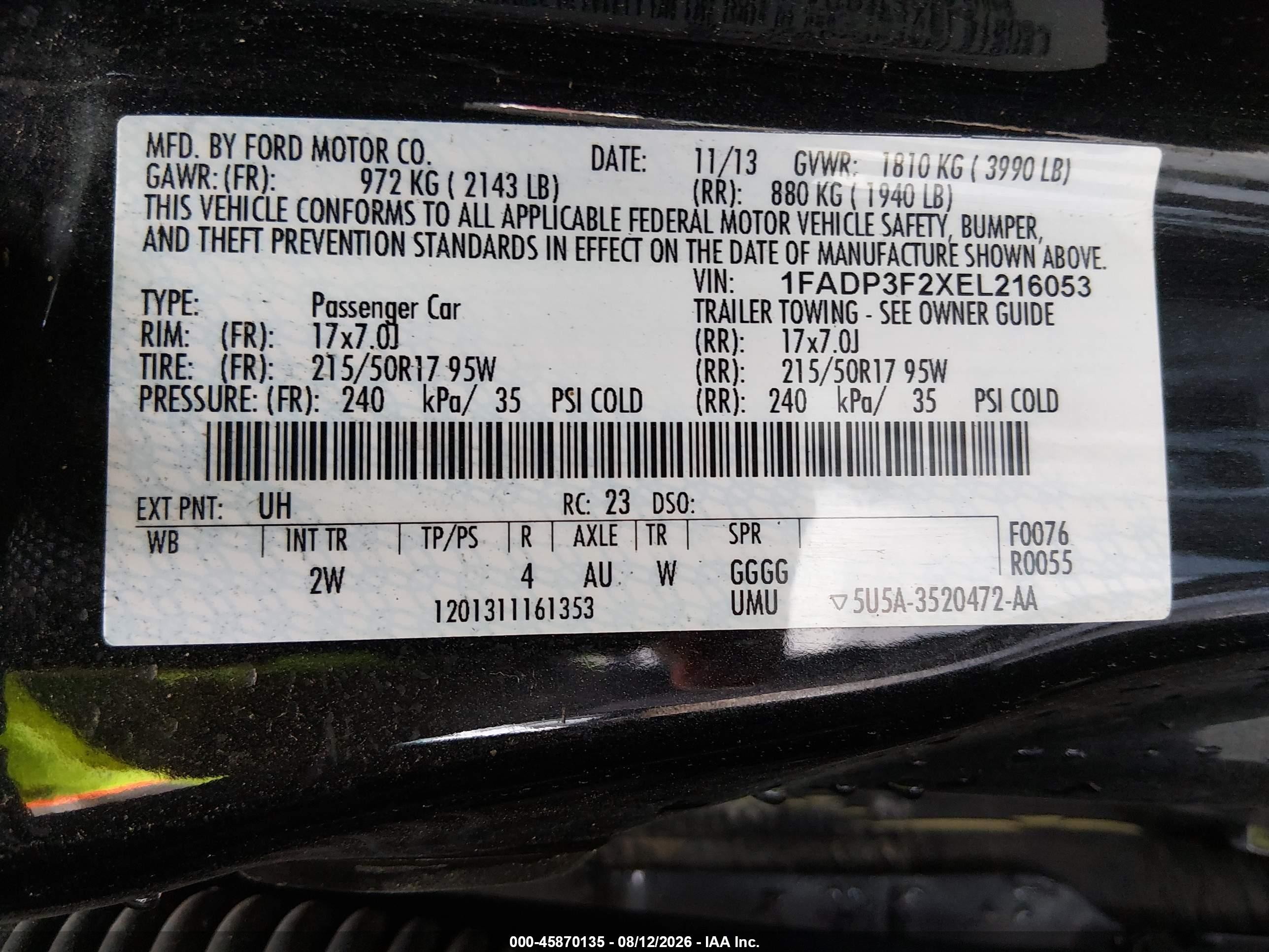 2014 Ford Focus Se Black vin: 1FADP3F2XEL216053