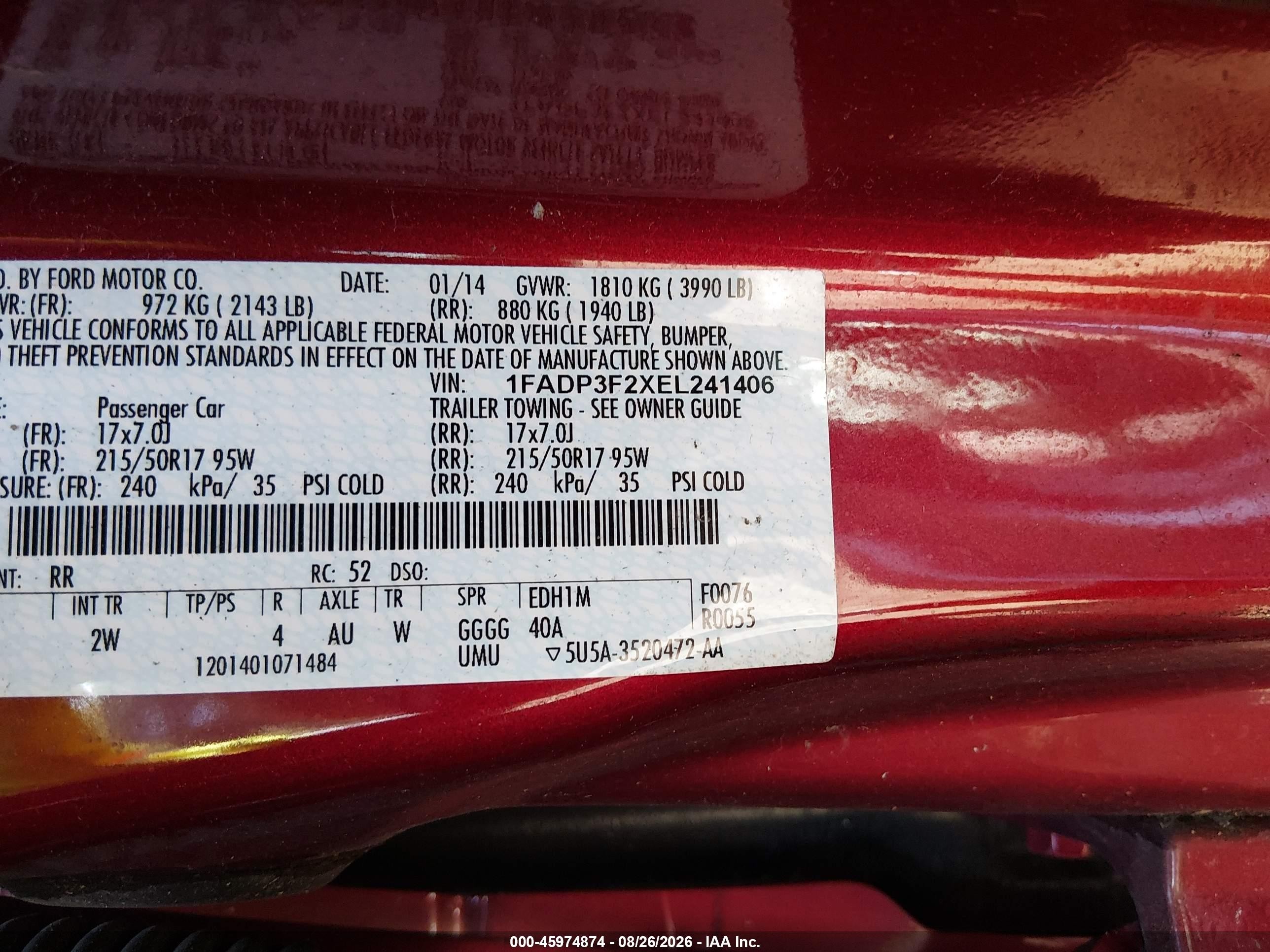 2014 Ford Focus Se Red vin: 1FADP3F2XEL241406