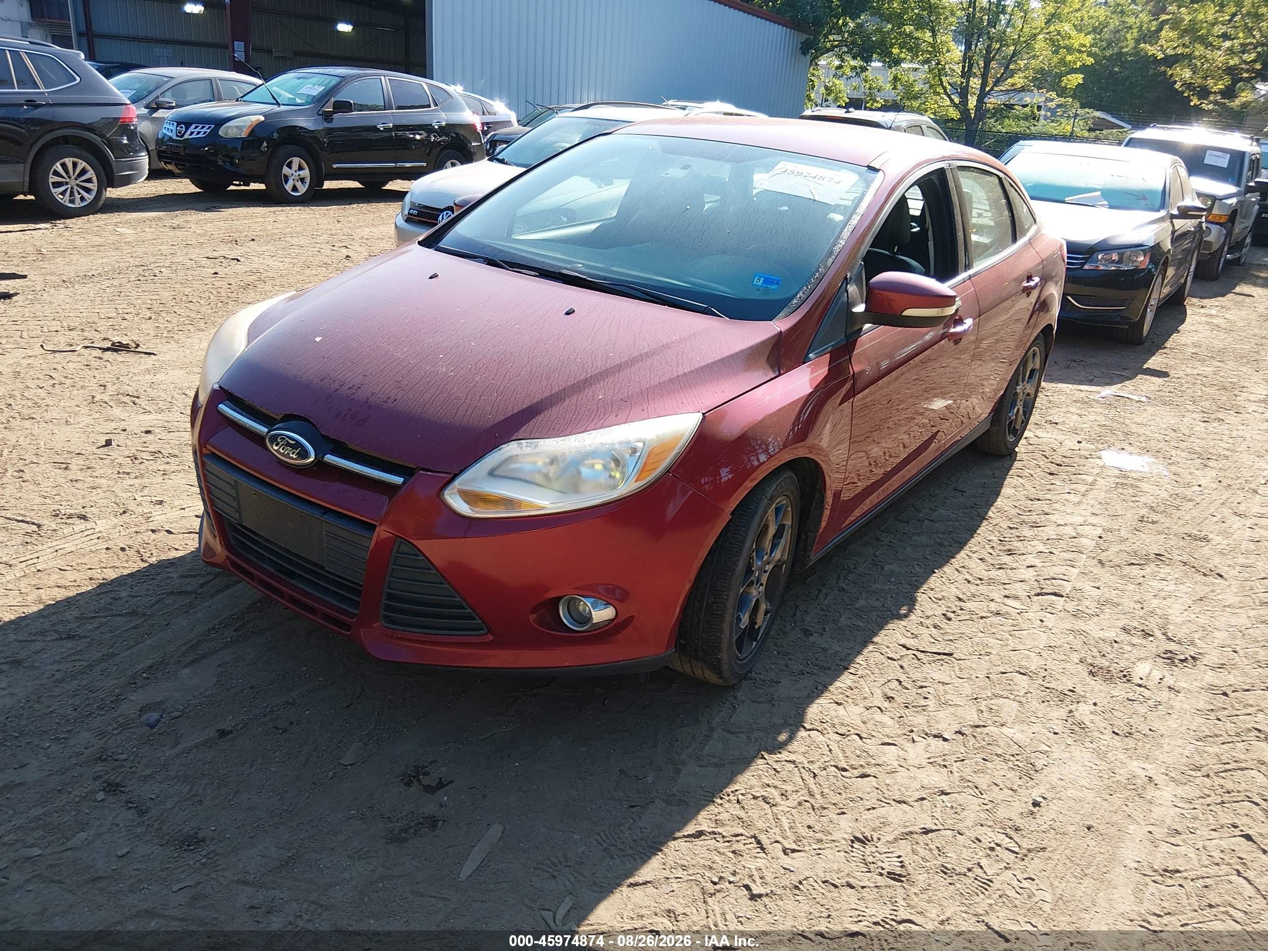 2014 Ford Focus Se Red vin: 1FADP3F2XEL241406
