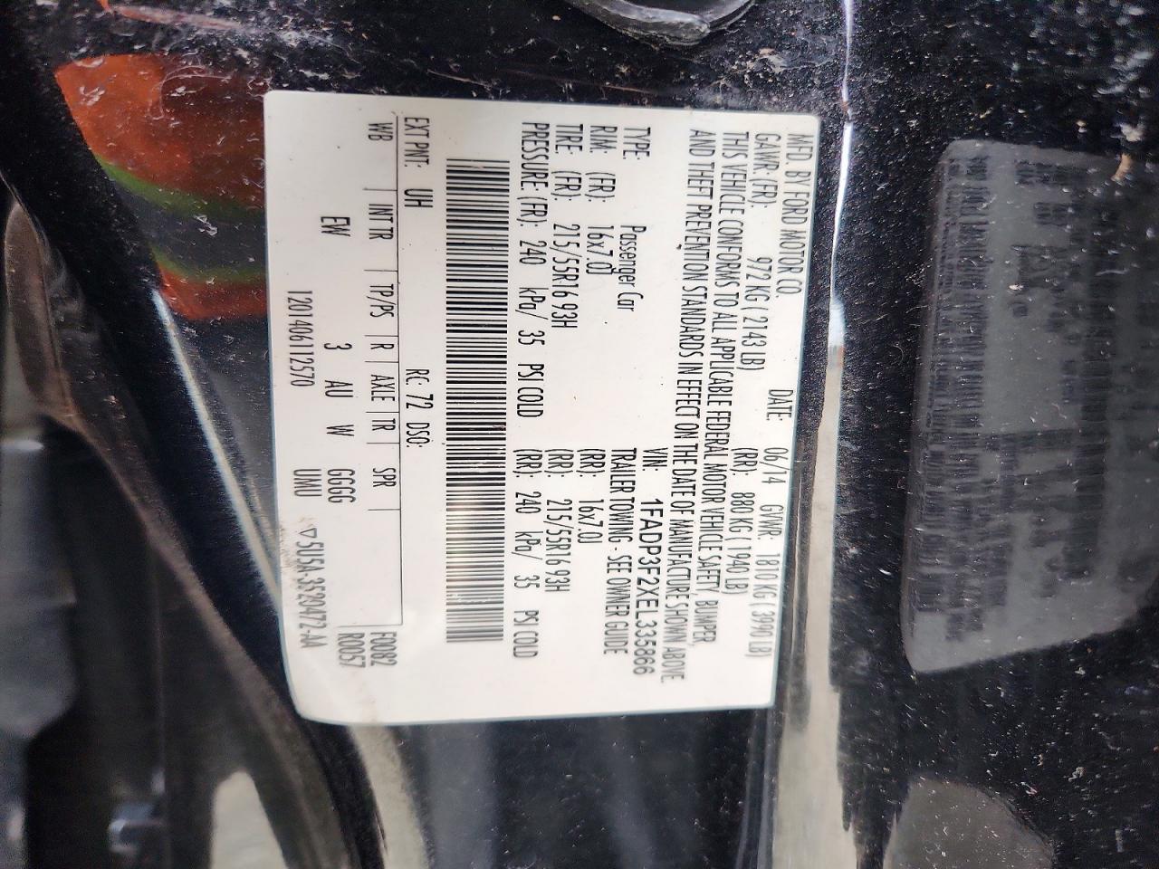 2014 Ford Focus Se Black vin: 1FADP3F2XEL335866