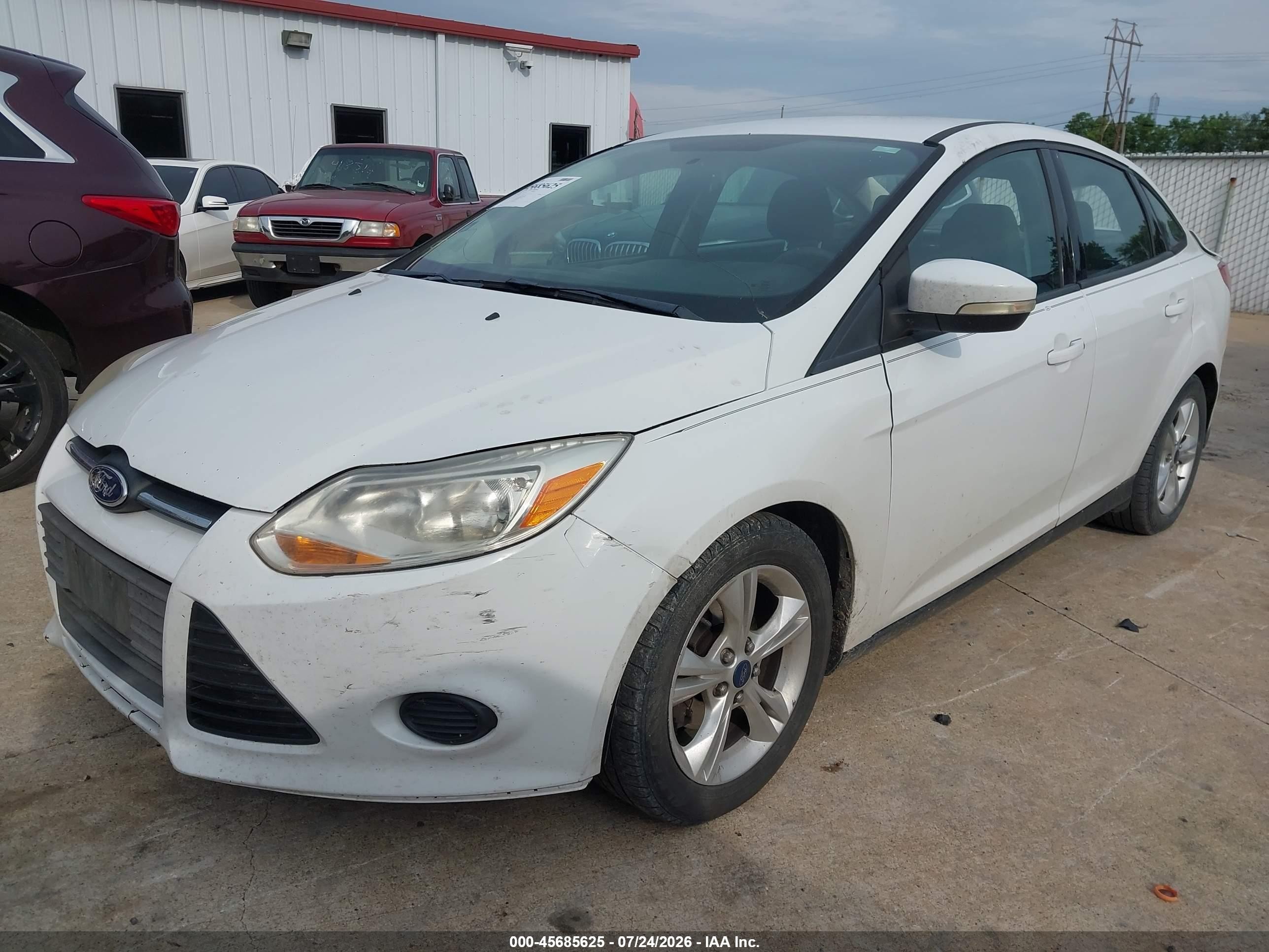 2014 Ford Focus Se White vin: 1FADP3F2XEL349220