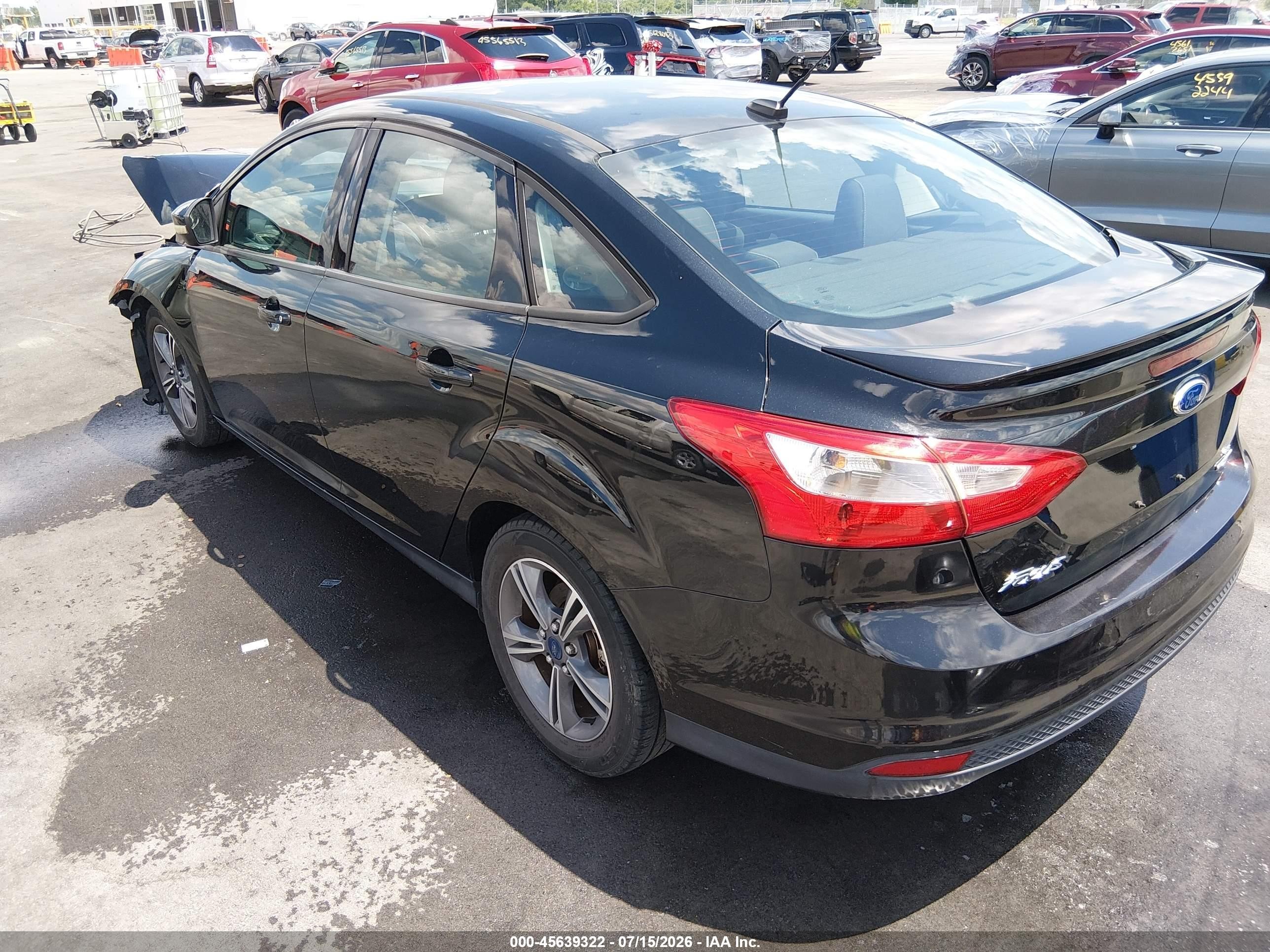 2014 Ford Focus Se Black vin: 1FADP3F2XEL381570
