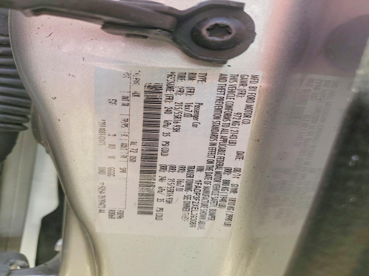 2014 Ford Focus Se Silver vin: 1FADP3F2XEL393069