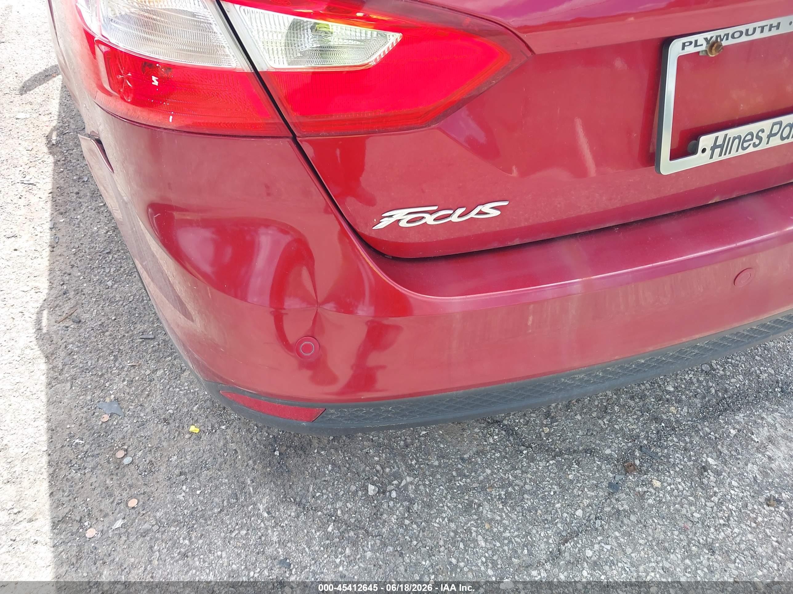 2014 Ford Focus Se Burgundy vin: 1FADP3F2XEL418844