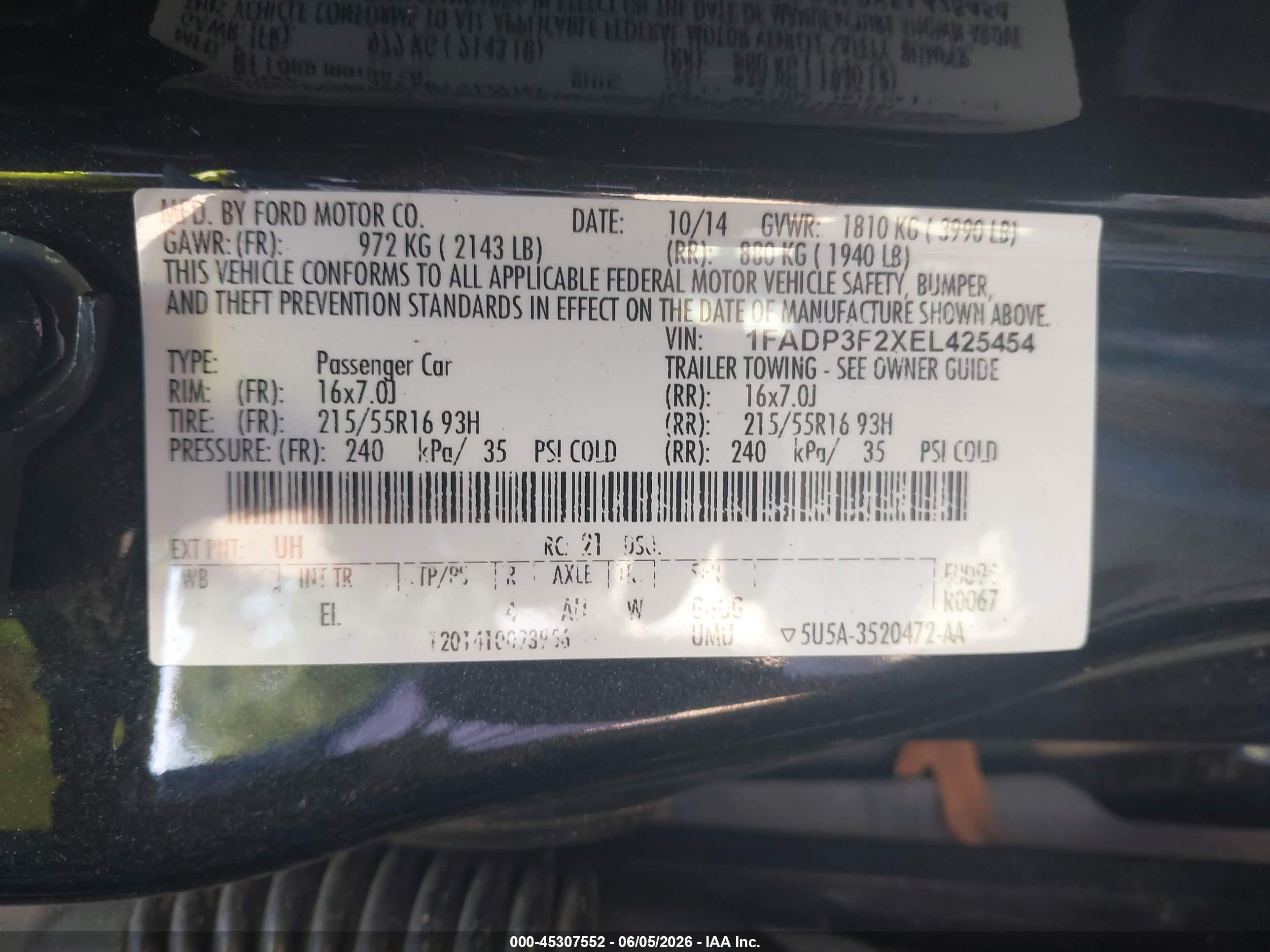 2014 Ford Focus Se Black vin: 1FADP3F2XEL425454