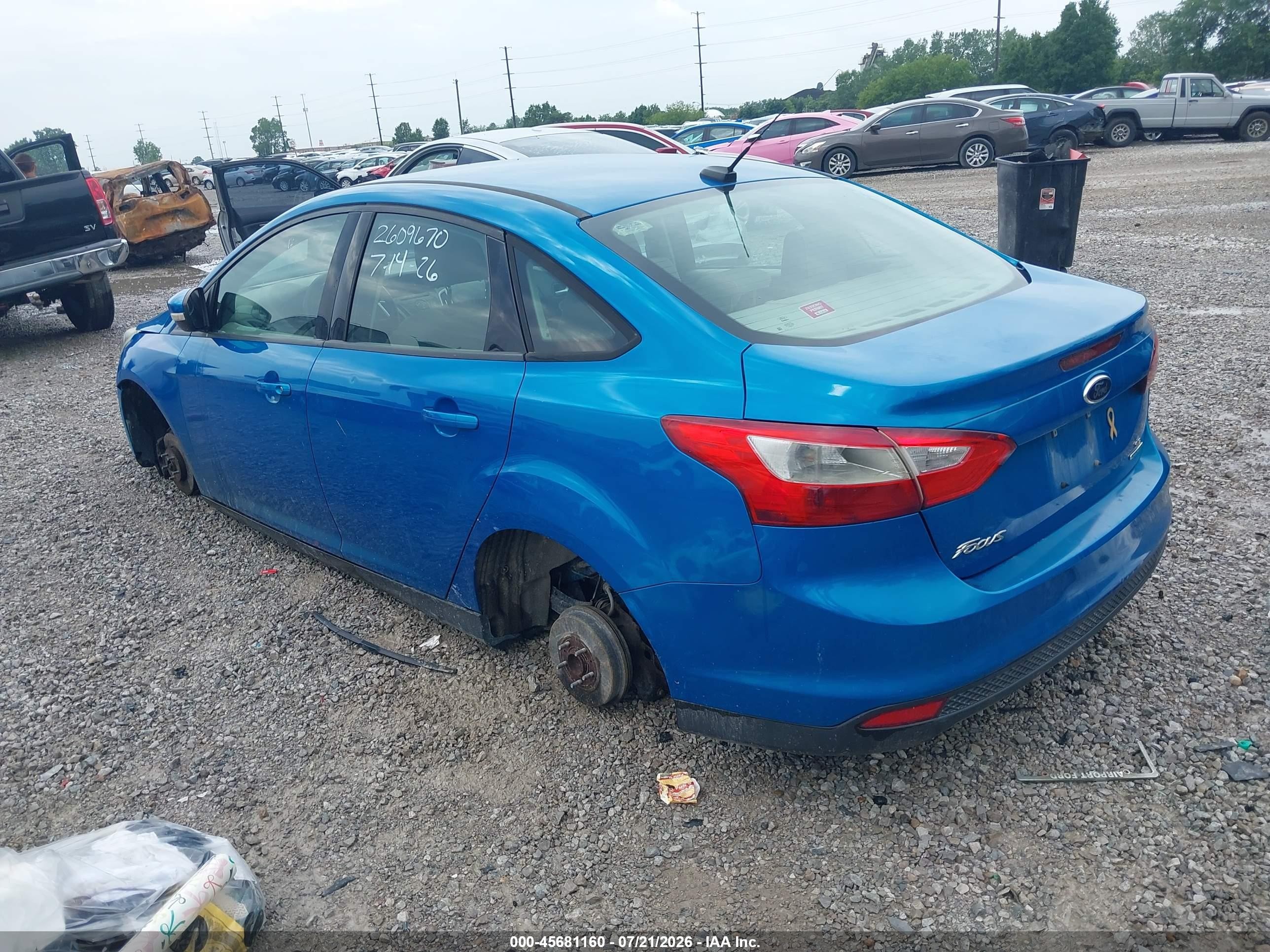 2014 Ford Focus Se Blue vin: 1FADP3F2XEL428645