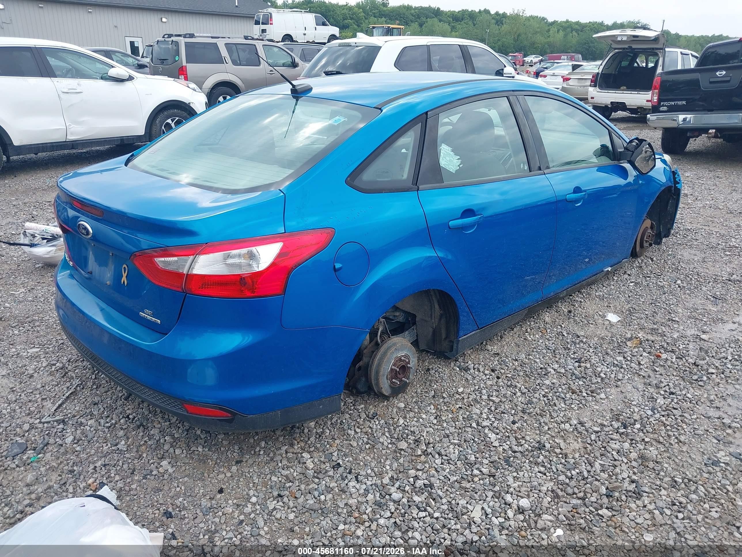 2014 Ford Focus Se Blue vin: 1FADP3F2XEL428645